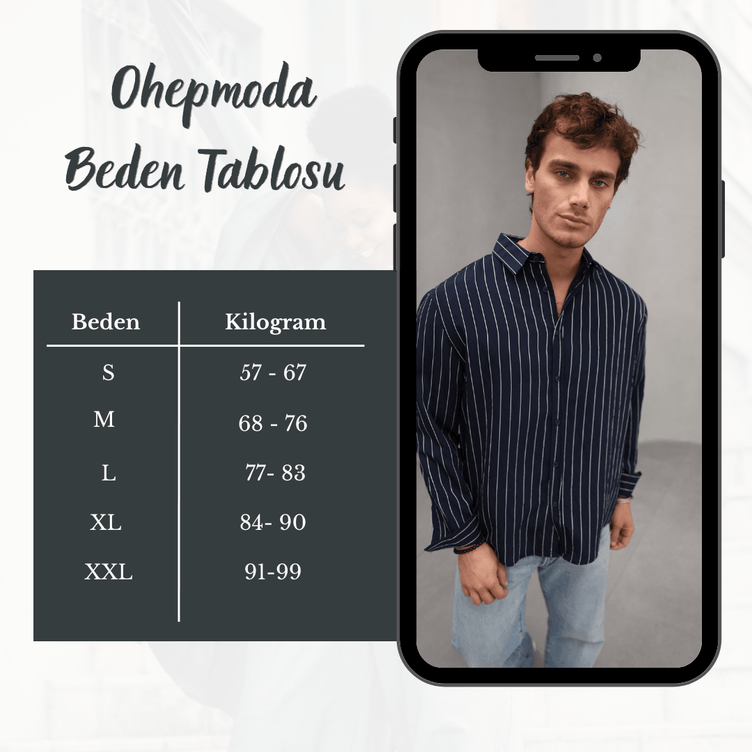 Çizgili Modal Soft Kumaş Erkek Gömlek