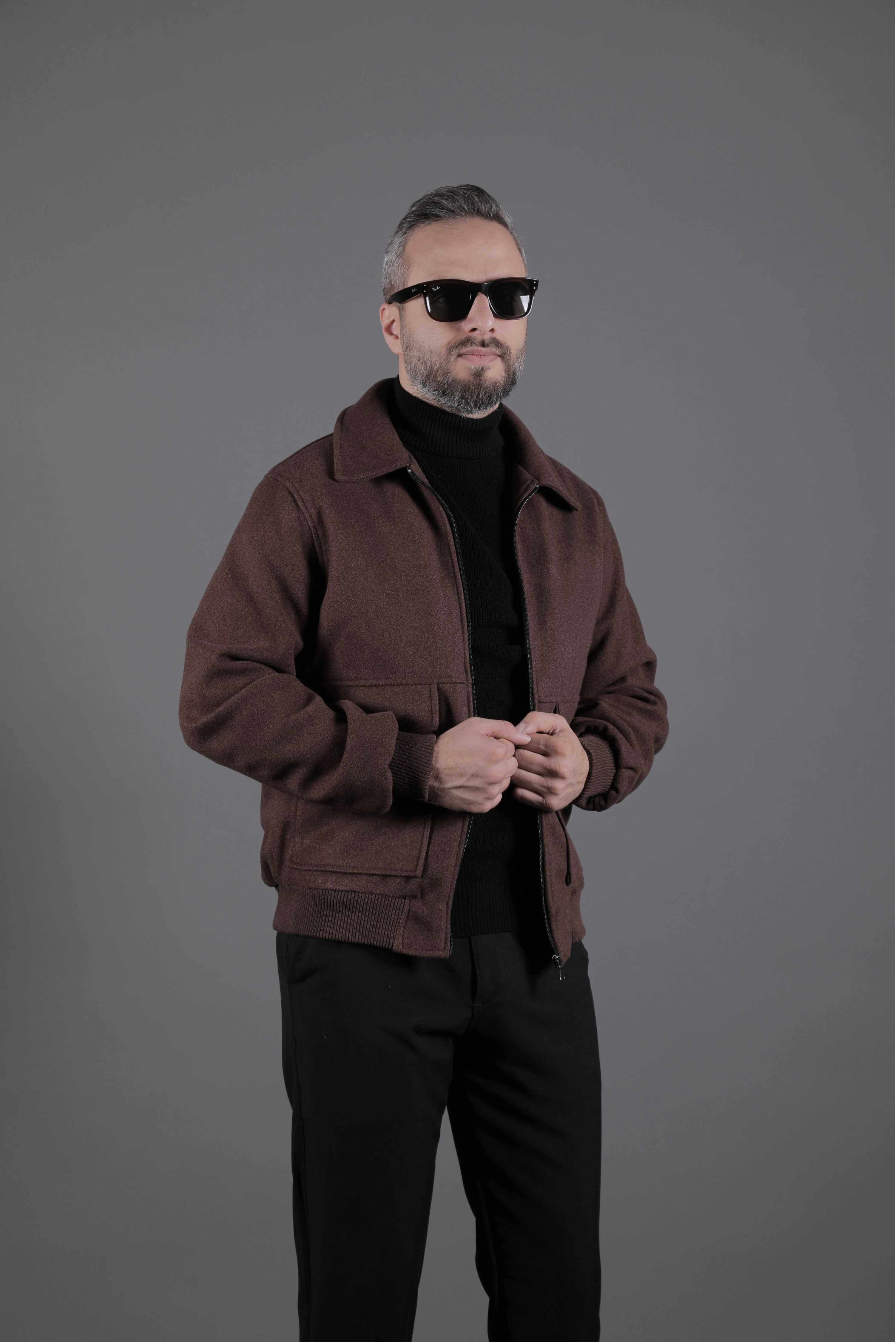 Torba Cepli Ribanalı Erkek Kaşe Kaban Mont - Kahverengi