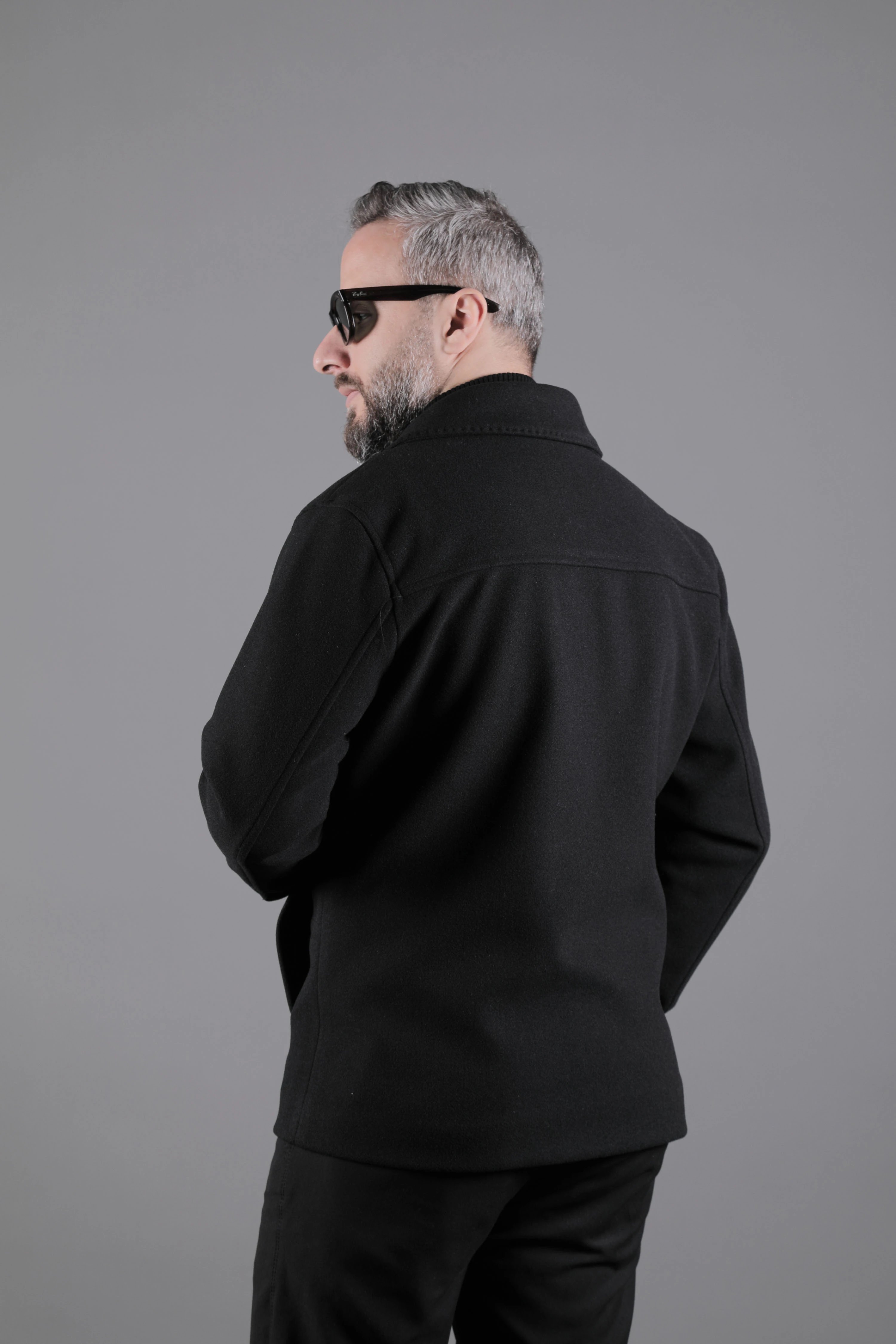 Dikiş Detaylı Erkek Kaşe Kaban Mont