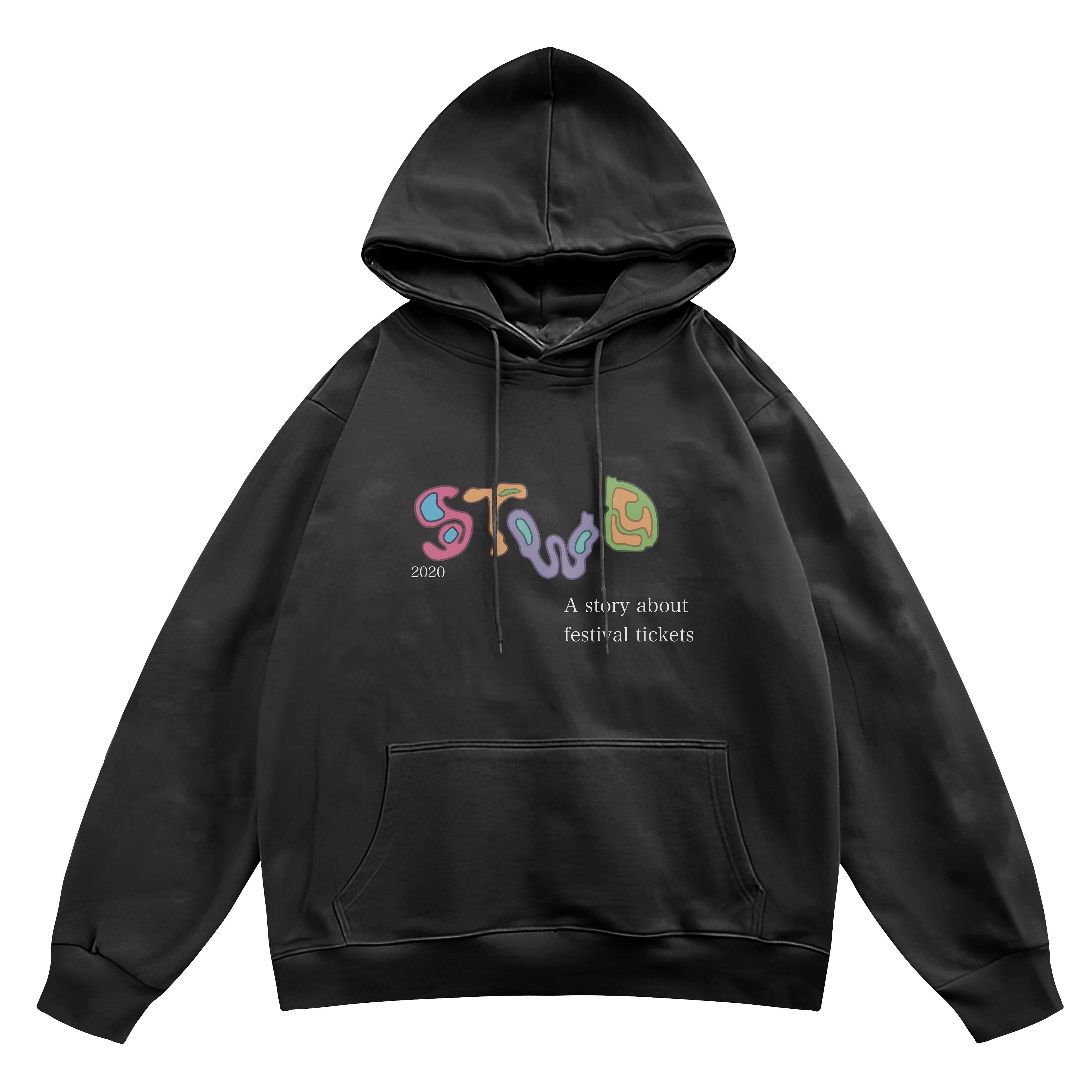 Unisex Stwd Baskılı Kapşonlu Sweatshirt Hoodie