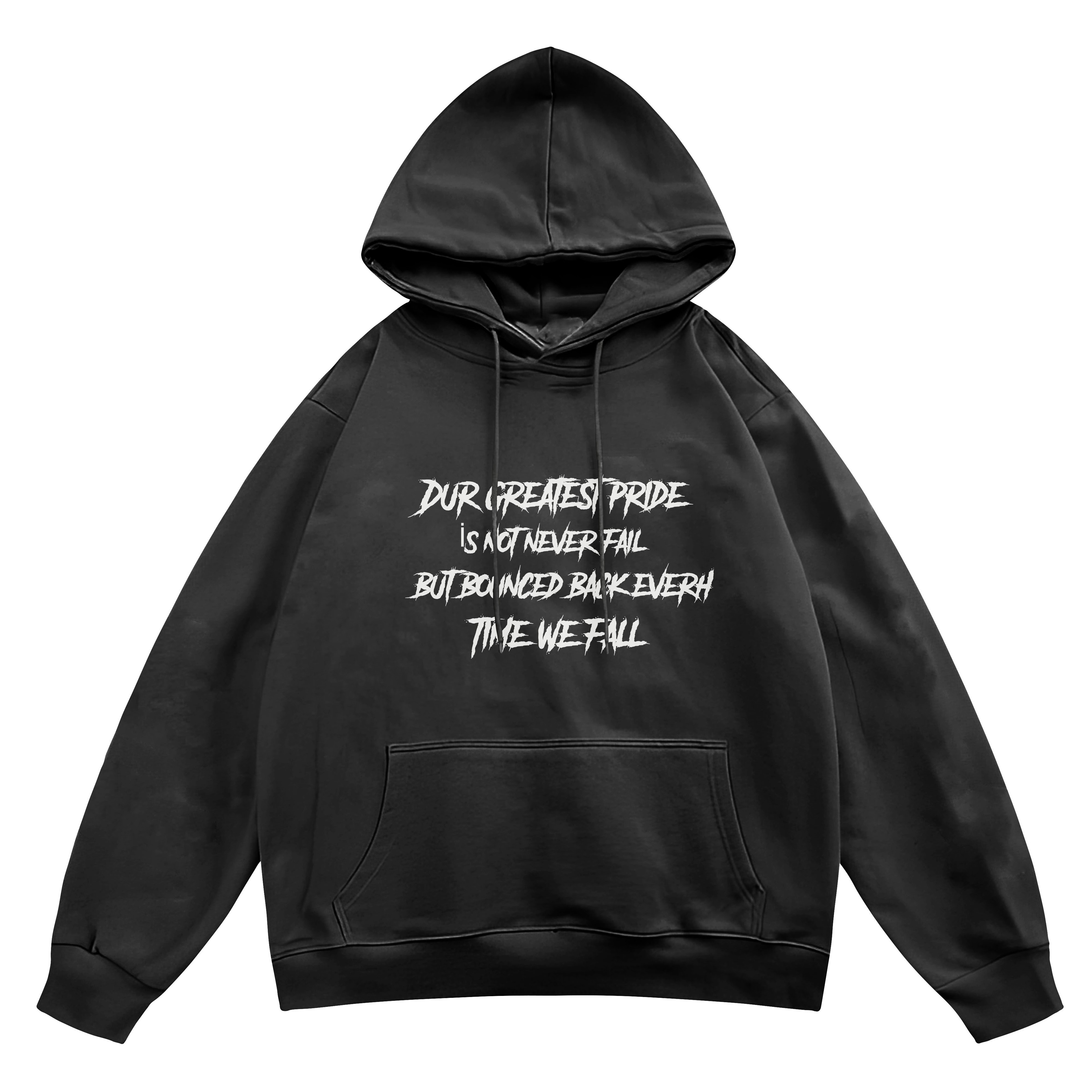 Unisex Flay To Hell Ön Arka Baskılı Kapşonlu Sweatshirt Hoodie