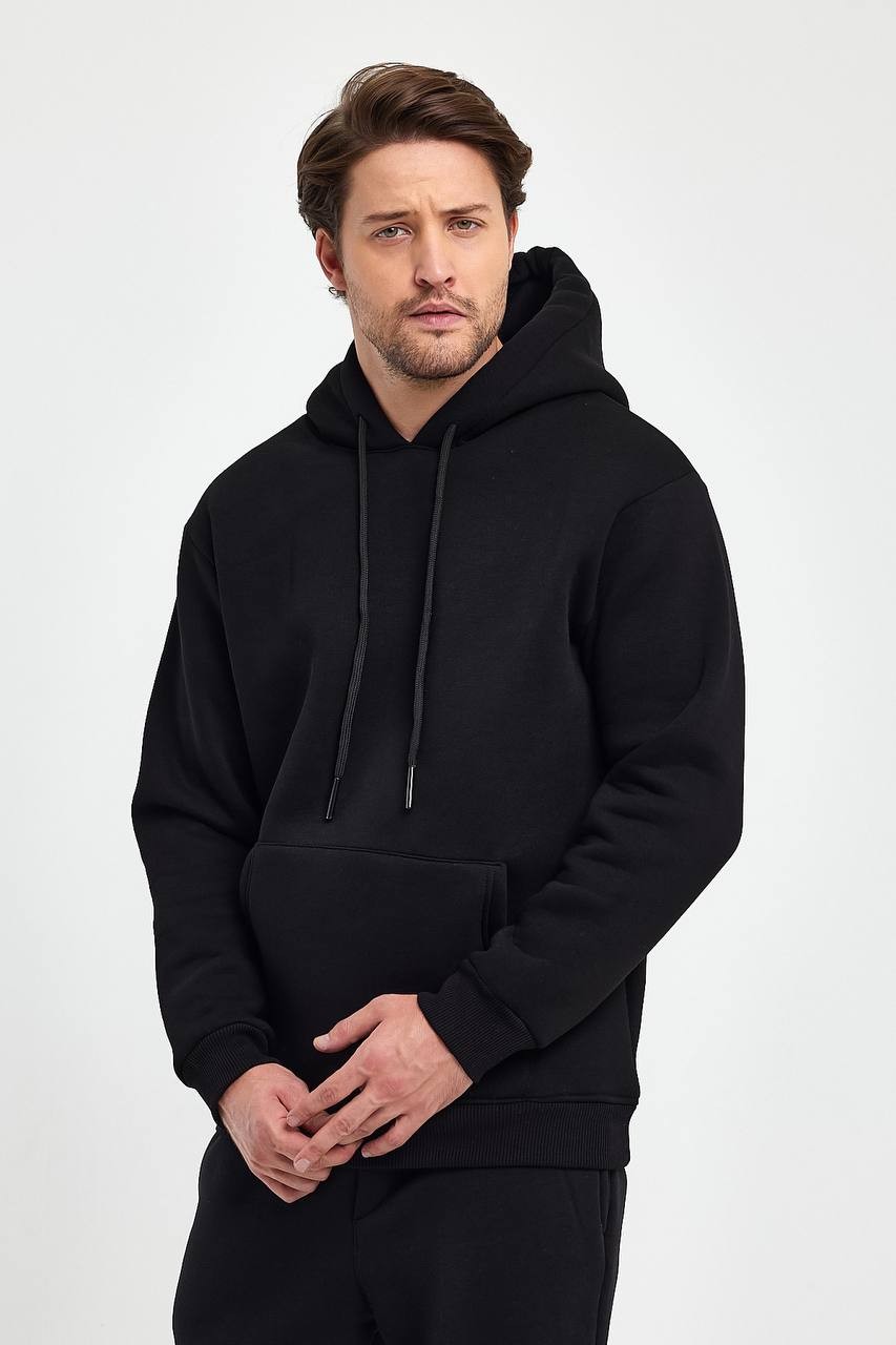 İçi Polarlı Kapşonlu Erkek Sweatshirt Hoodie