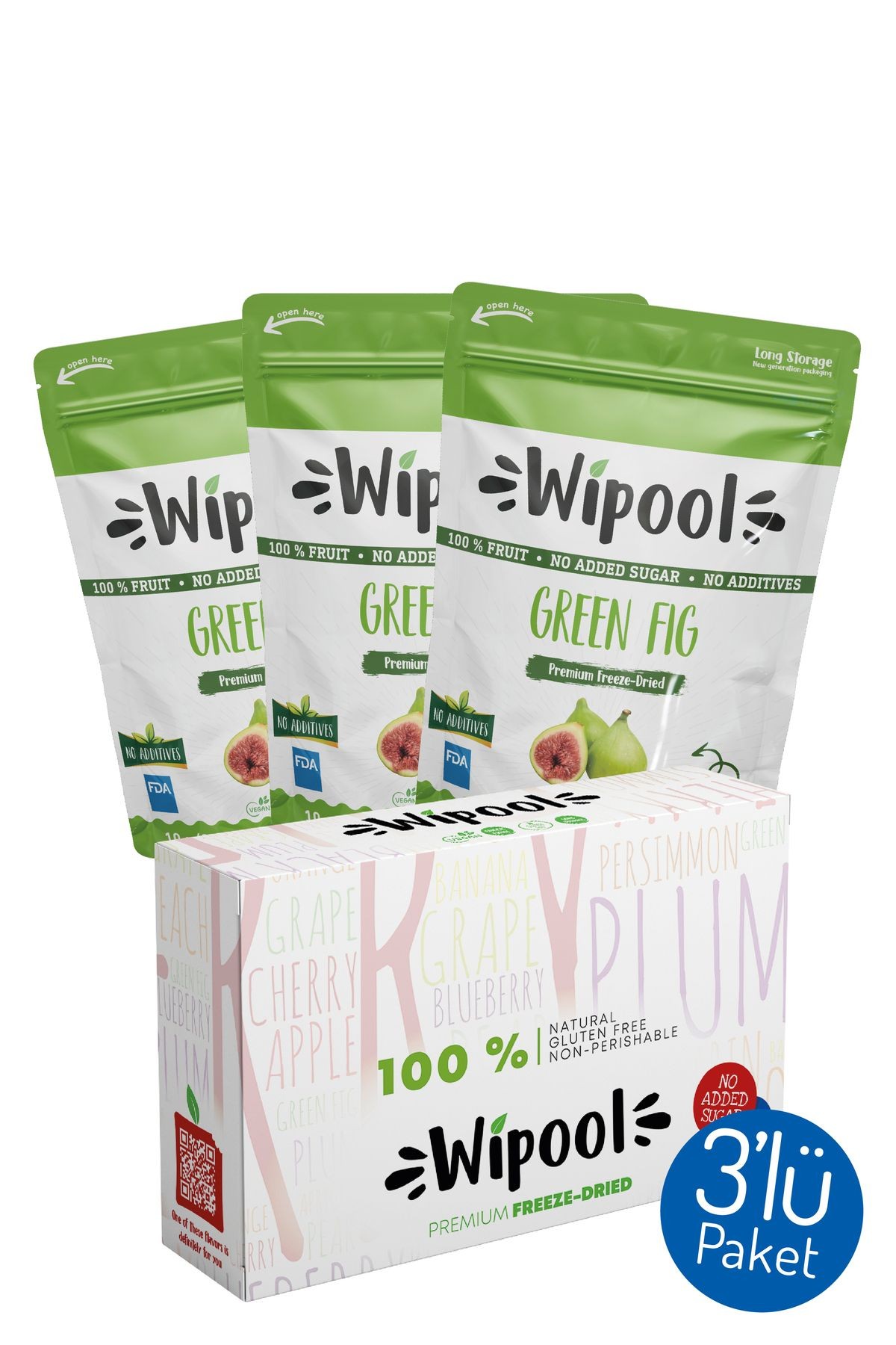 Wipool Freeze Dried Yeşil İncir (3'lü Paket)