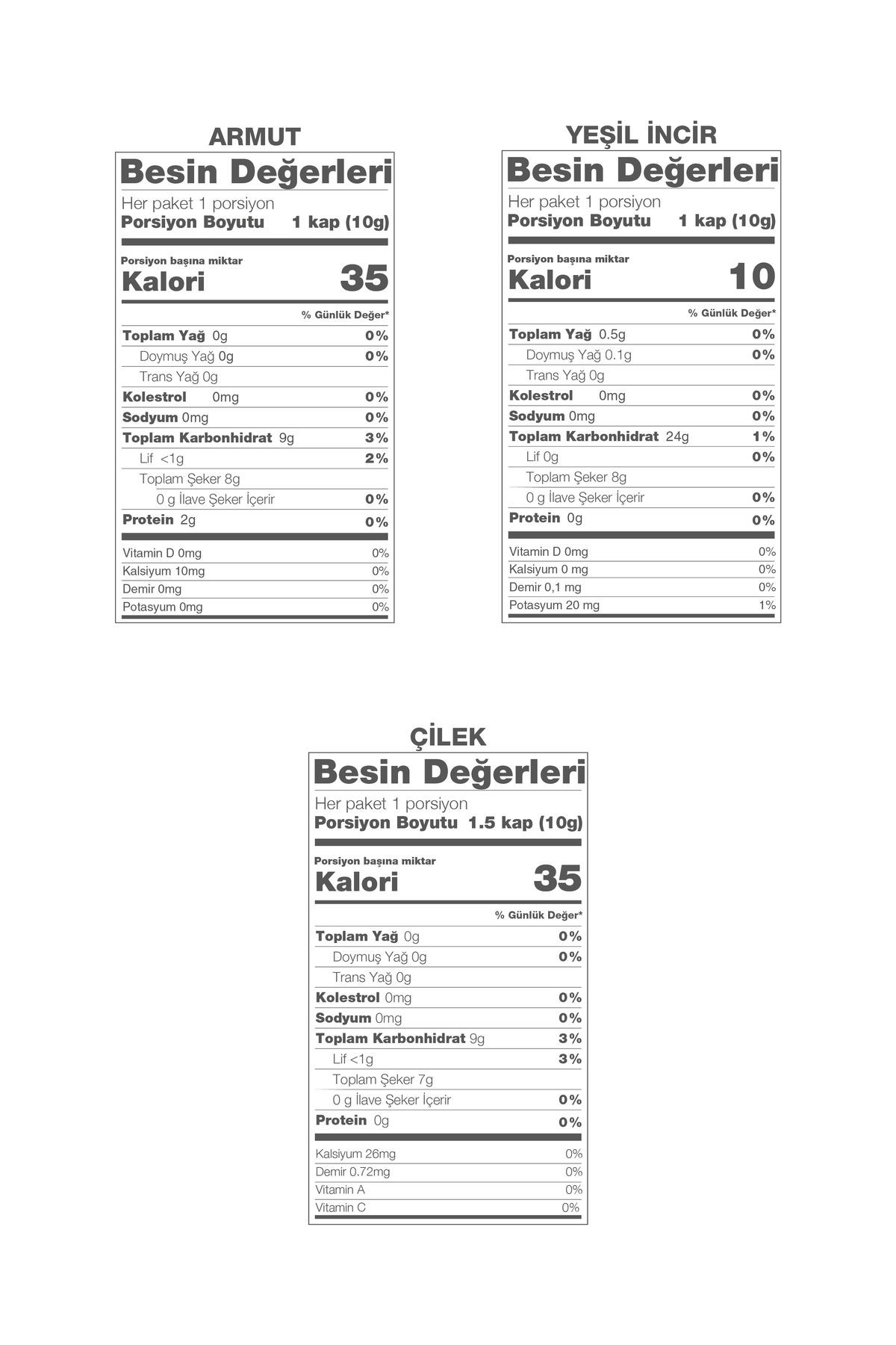 Wipool Freeze Dried Armut-Çilek-Yeşil İncir (6'lı Paket)