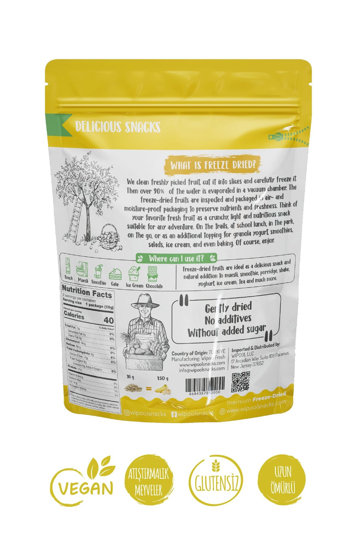 Wipool Freeze Dried Muz (3'lü Paket)