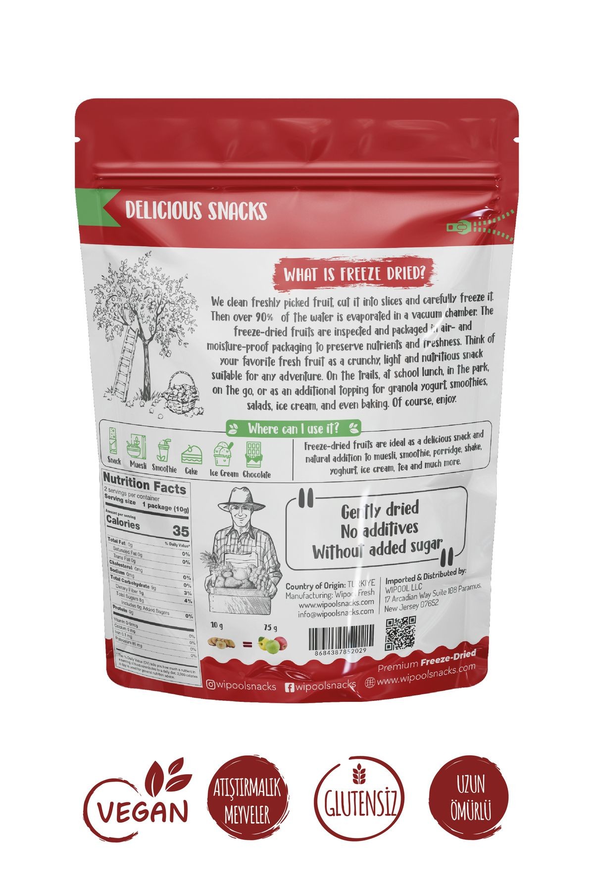 Wipool Freeze Dried Elma (6'lı Paket)