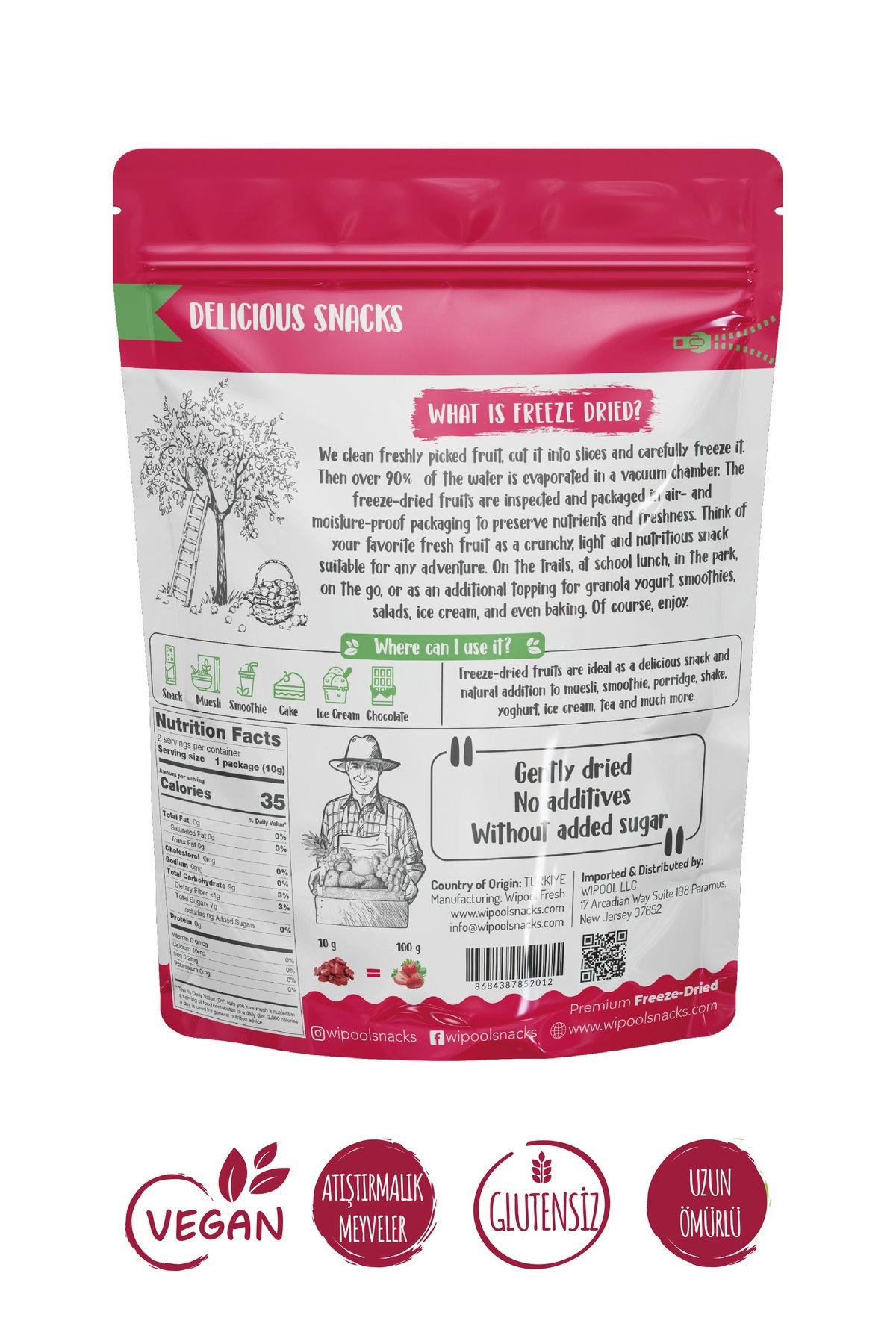 Wipool Freeze Dried Çilek (6'lı Paket)