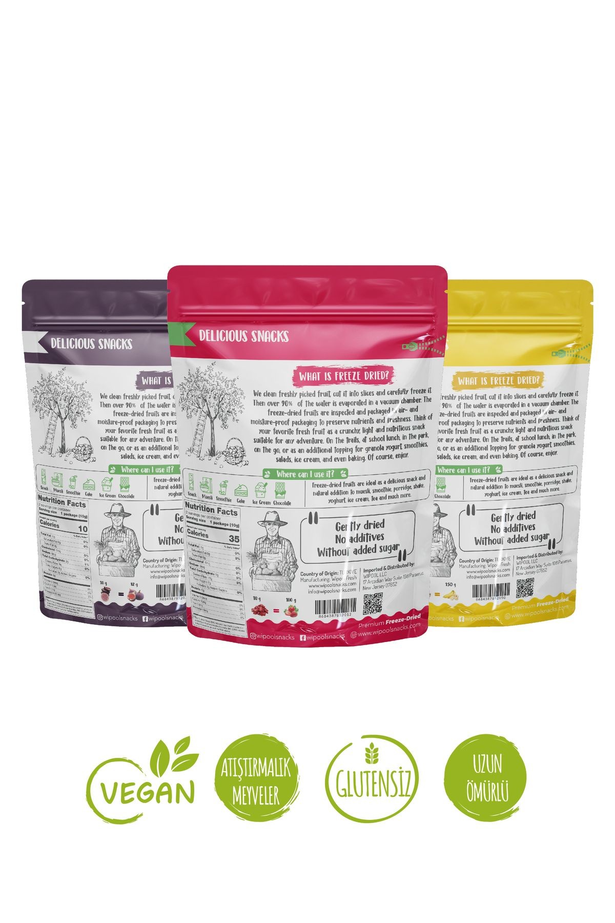 Wipool Freeze Dried Siyah İncir-Çilek-Muz (3'lü Paket)