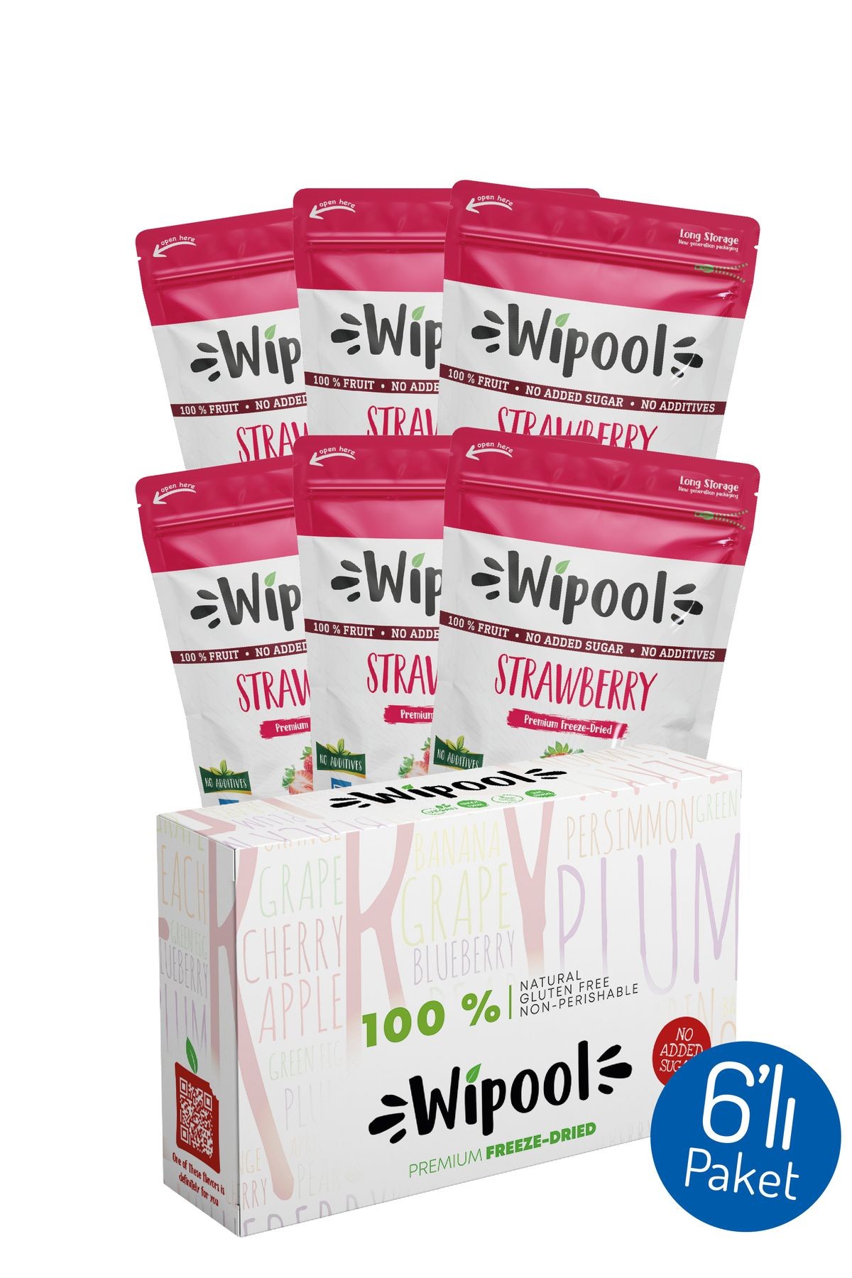 Wipool Freeze Dried Çilek (6'lı Paket)