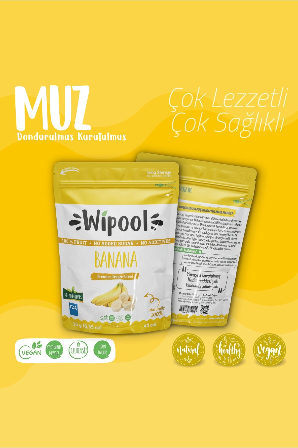Wipool Freeze Dried Muz (6'lı Paket)