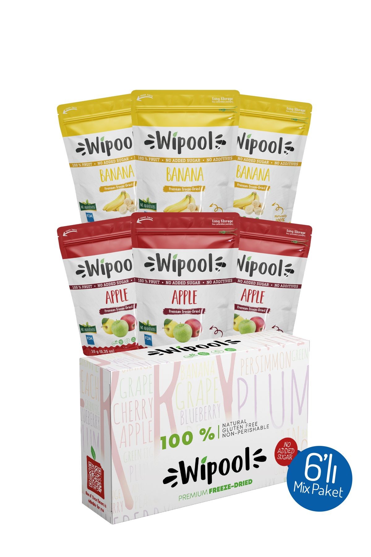 Wipool Freeze Dried Muz-Elma (6'lı Paket)