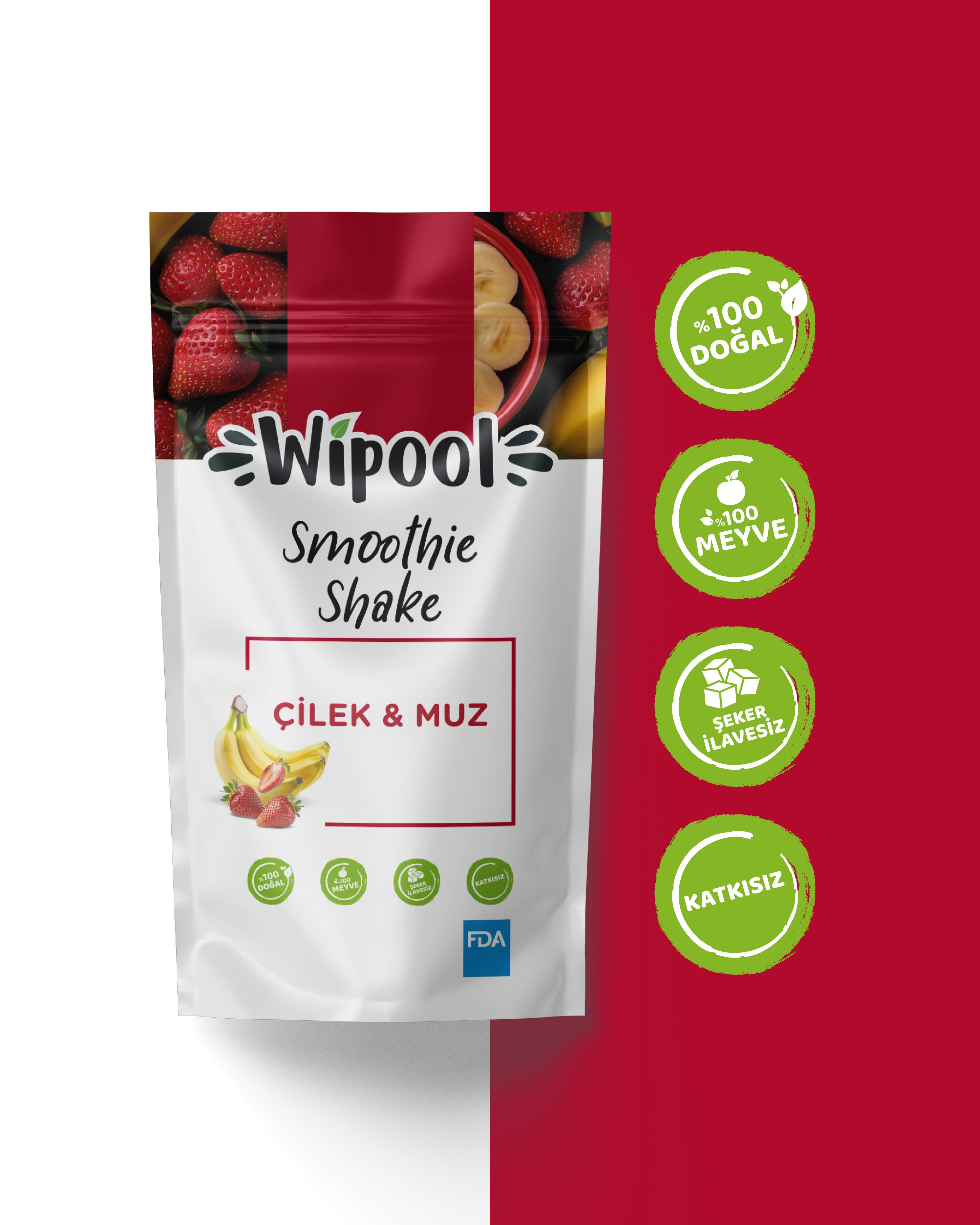 Smoothie Shake Muz-Çilek (5'li Paket)