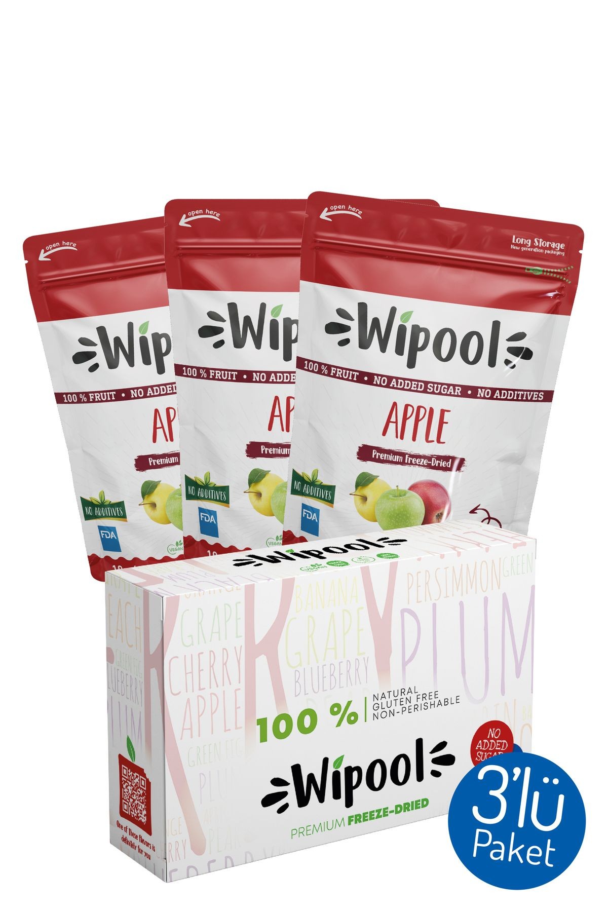 Wipool Freeze Dried Elma (3'lü Paket)