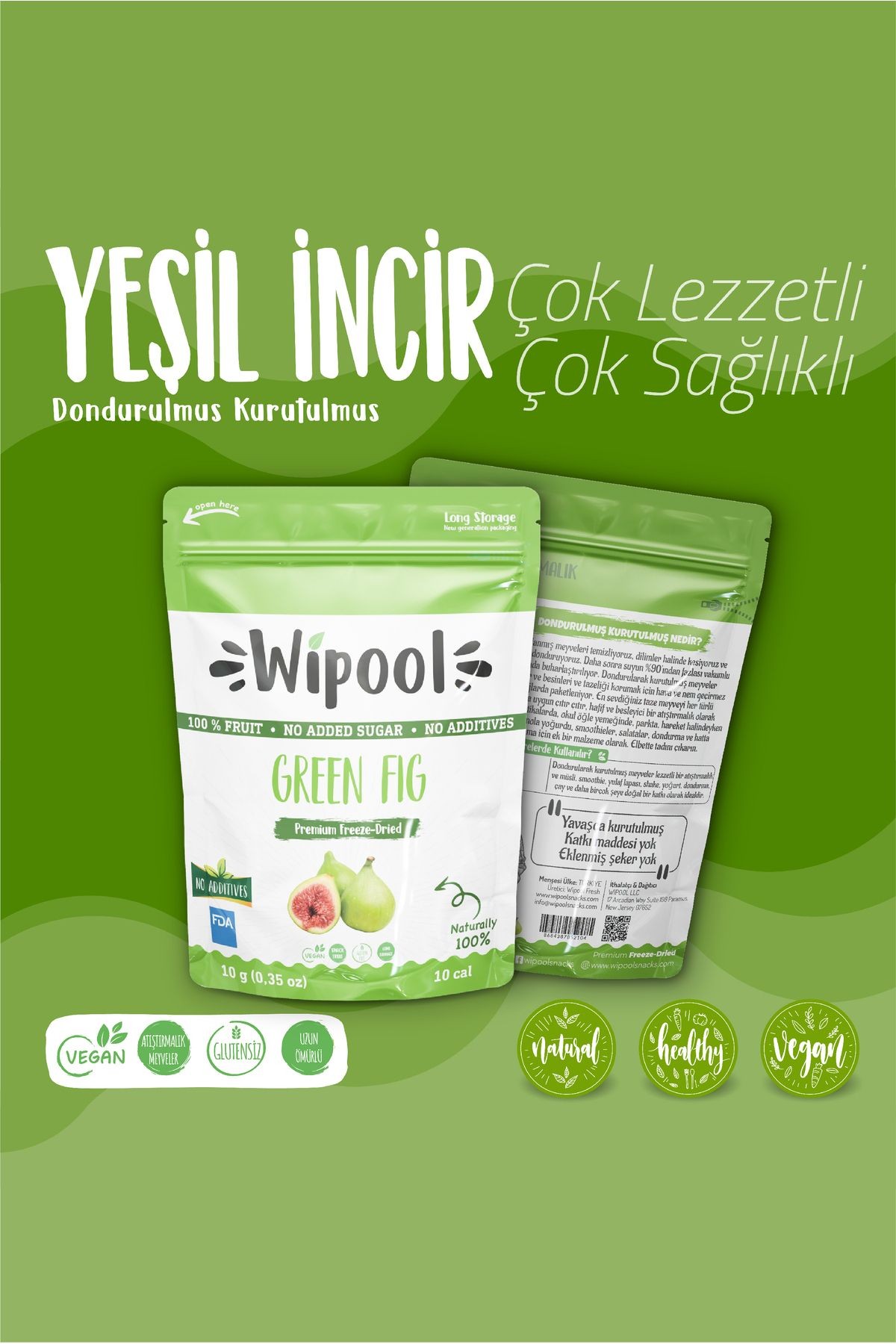Wipool Freeze Dried Yeşil İncir (6'lı Paket)