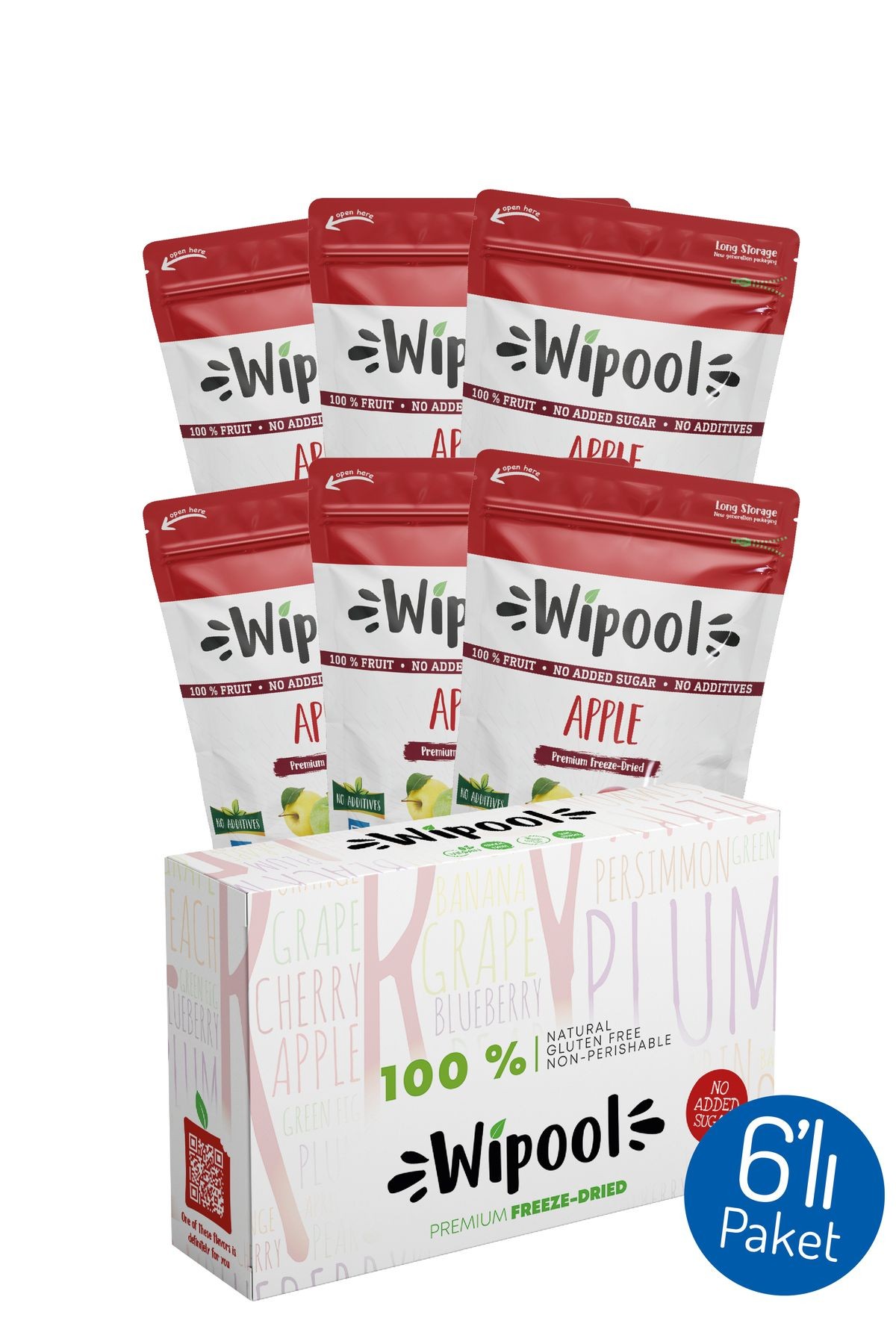 Wipool Freeze Dried Elma (6'lı Paket)