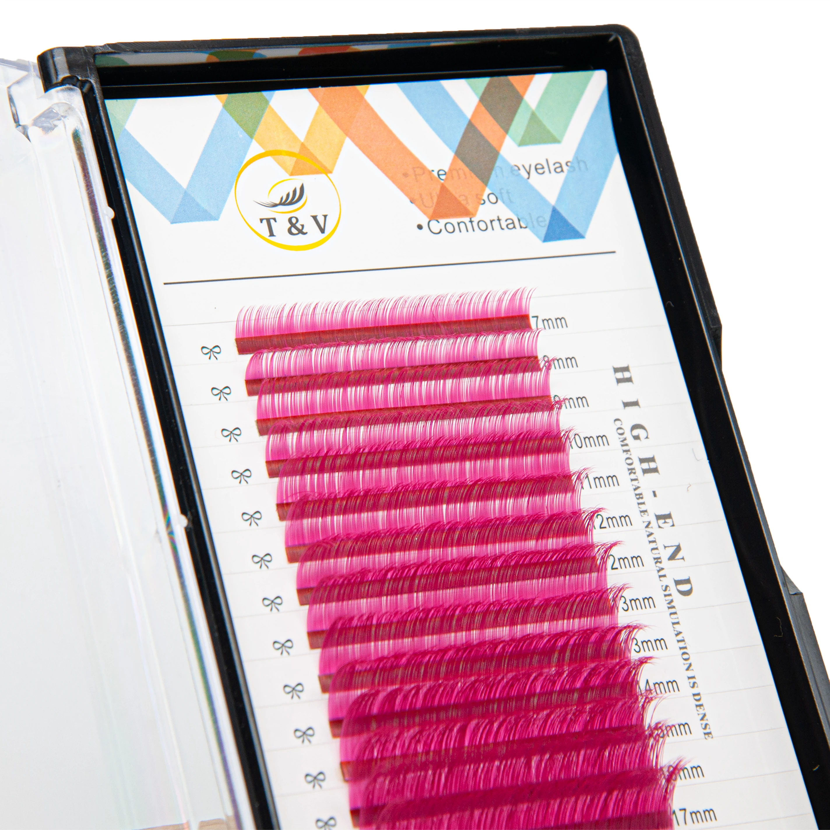 T&V Renkli Kirpik D Kıvrım Fuşya