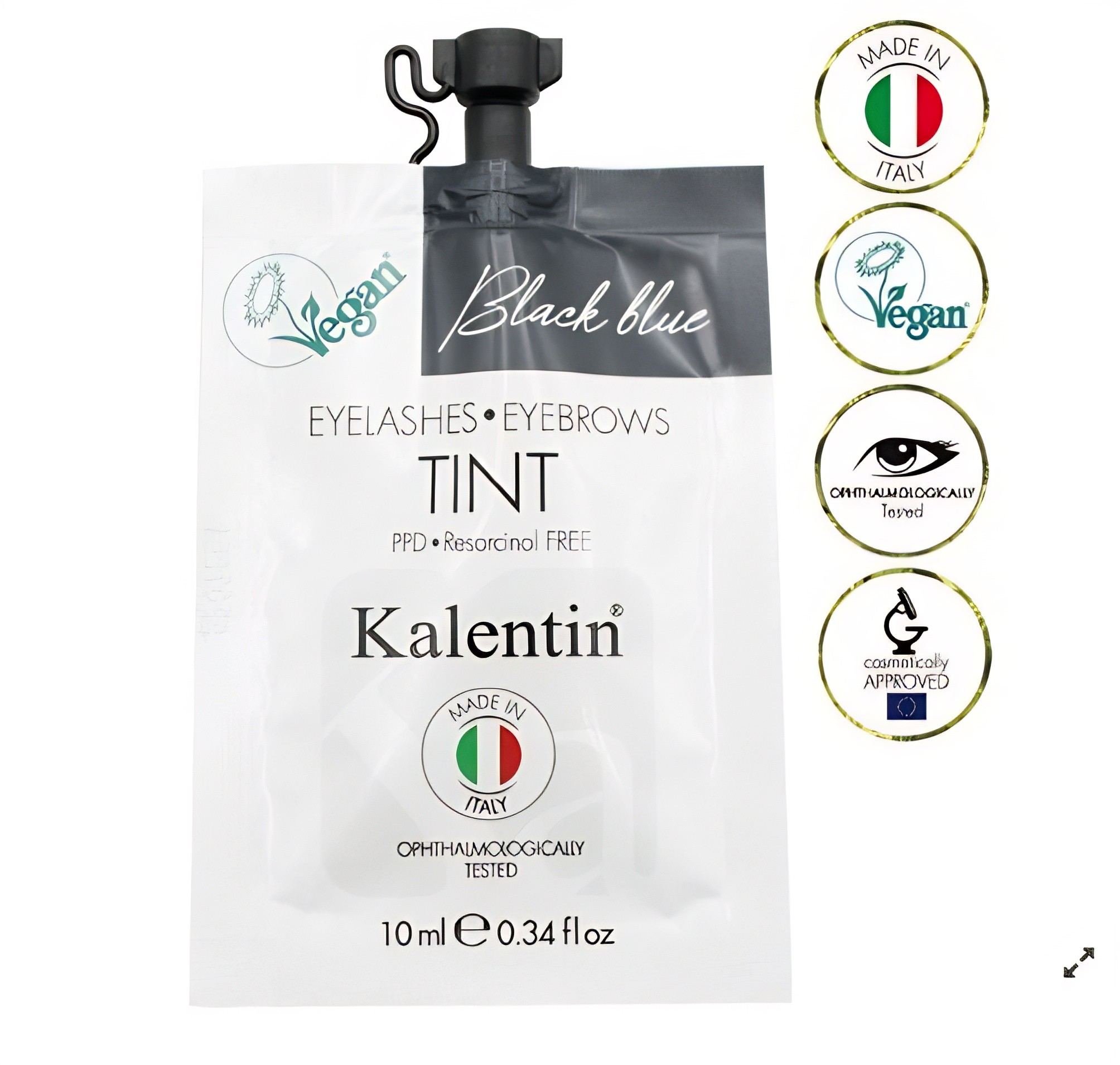 Henna Effect Hibrit Yarı Aktif Kaş ve Kirpik Vegan Boyası - Siyah Mavi 10ml