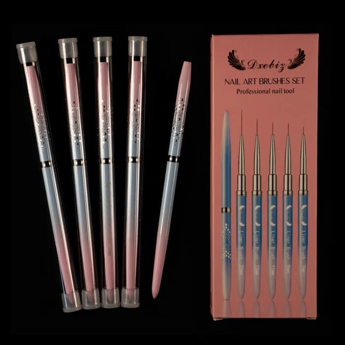 T&Y 5'lü Profesyonel Nail Art Tırnak Süsleme Fırça Seti , 7-9-11-15-25 mm