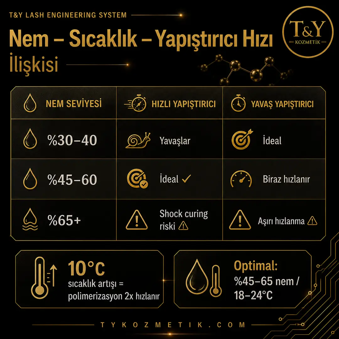 Nem, Sıcaklık ve Yapıştırıcı Hızı İlişkisi | T&Y Lash Engineering System