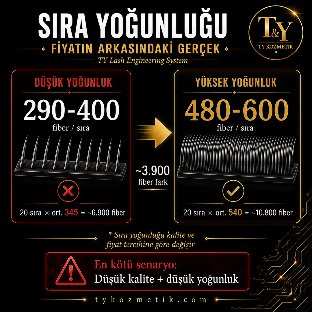 İpek kirpik sıra yoğunluğu karşılaştırması — T&Y Lash Engineering System