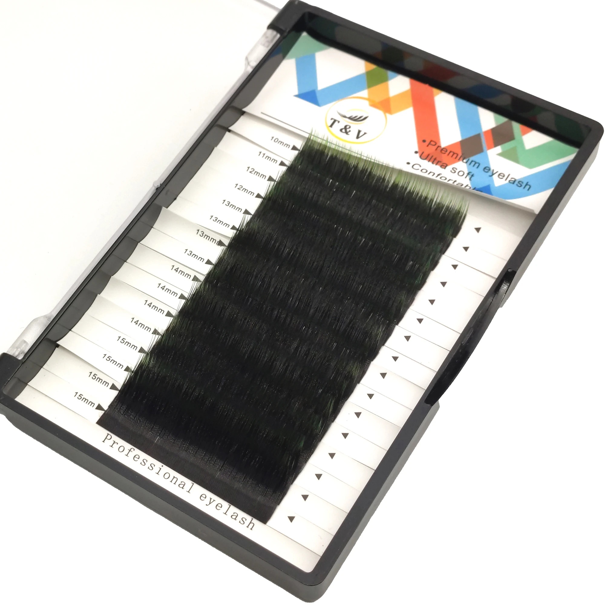 T&V Renkli Kirpik D Kıvrım Yeşil