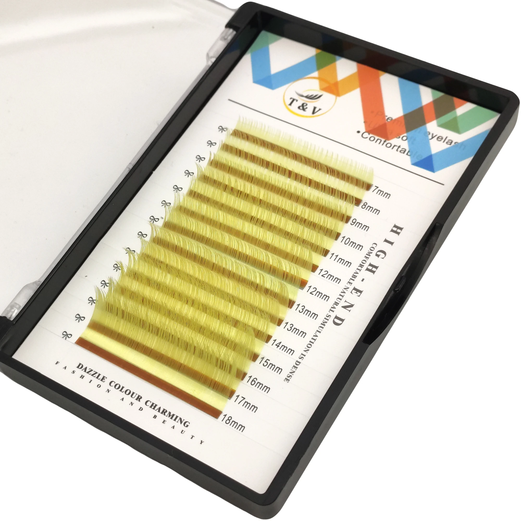 T&V Renkli Kirpik D Kıvrım Sarı