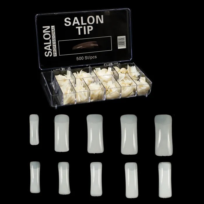 SALON Takma Tırnak Yarım Tips Beyaz 10 Boyut 500 Adet