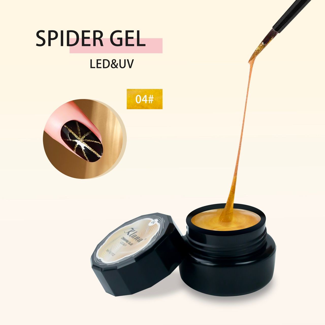 KLANA Spider Gel , 10 ml , KOD 04 , Gold	