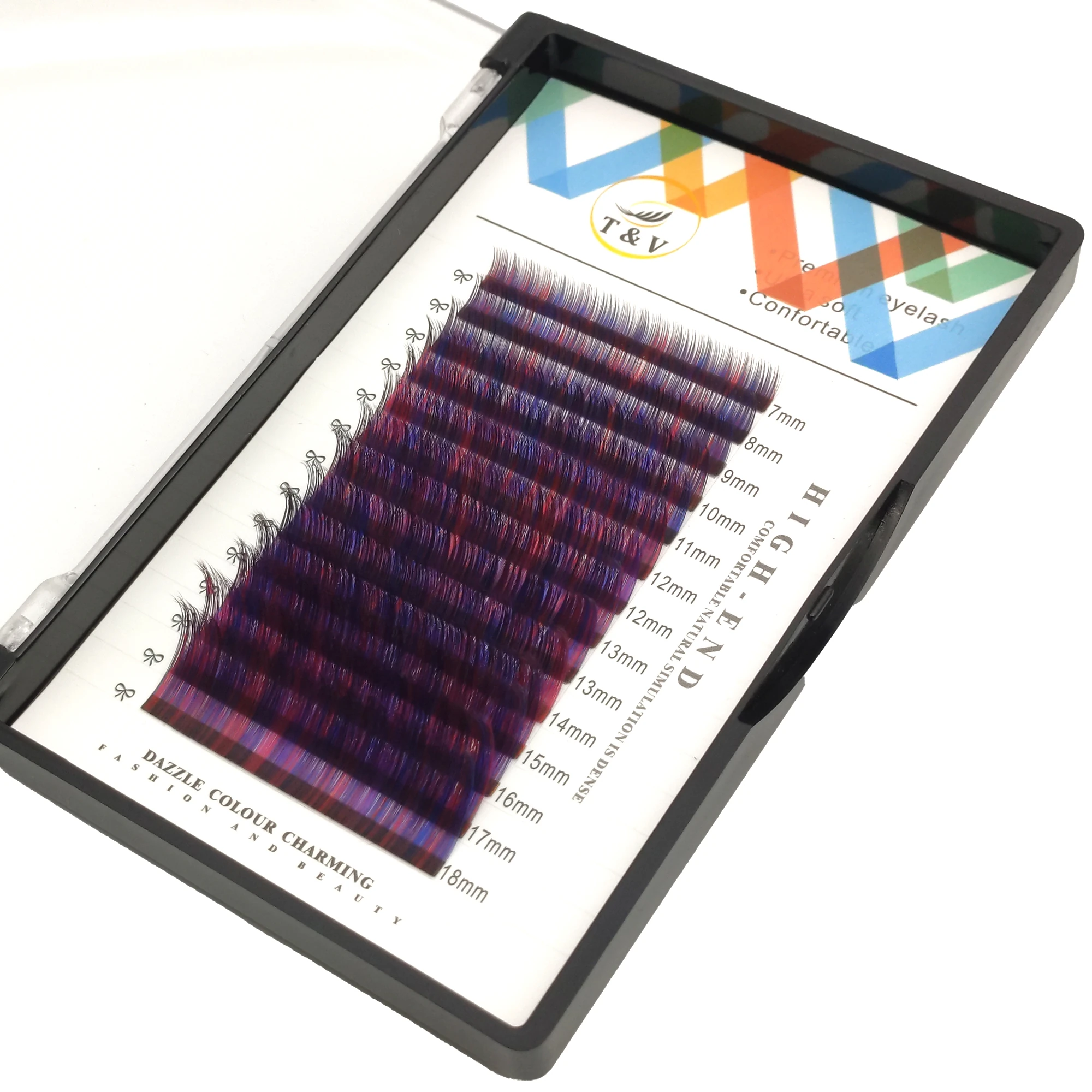 T&V Renkli Kirpik D Kıvrım Mor