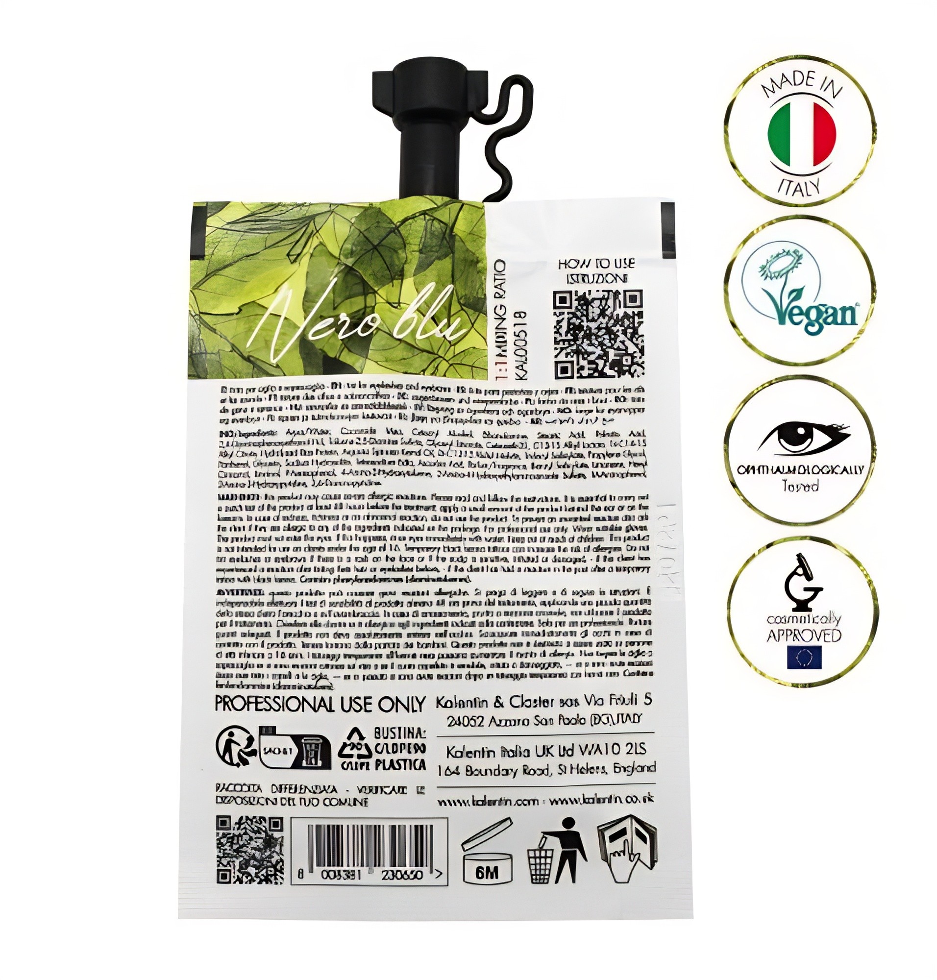 Henna Effect Hibrit Yarı Aktif Kaş ve Kirpik Vegan Boyası - Siyah Mavi 10ml