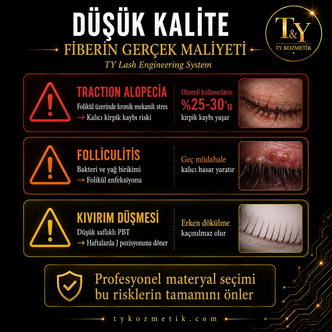 Düşük kalite ipek kirpik fiberin klinik sonuçları — T&Y Lash Engineering System