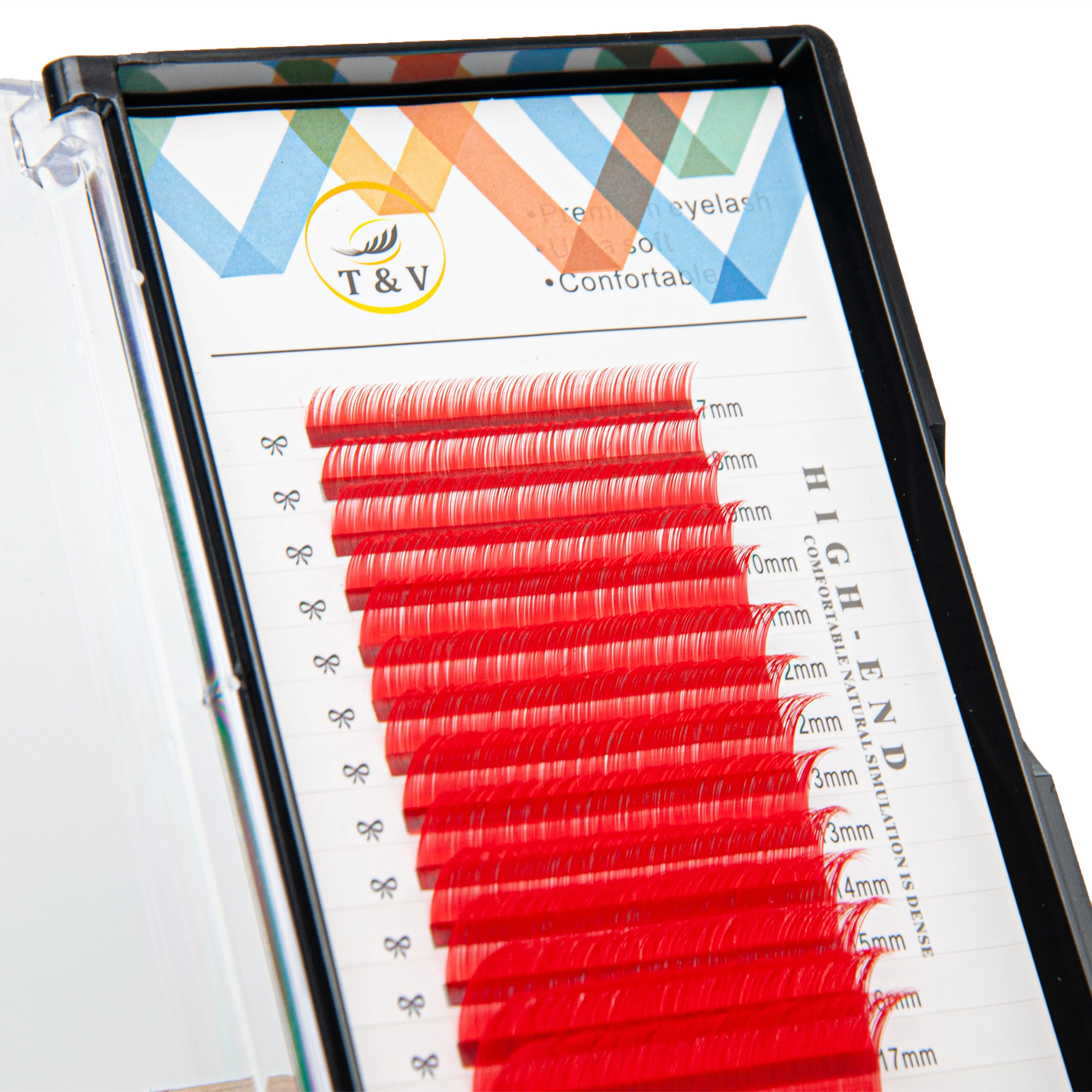 T&V Renkli Kirpik D Kıvrım Kırmızı