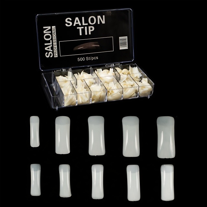 SALON Takma Tırnak Yarım Tips Beyaz 10 Boyut 500 Adet