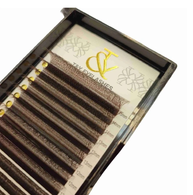 T&Y Volume Renkli Kirpik W-5D CC Kıvrım Koyu Kahverengi