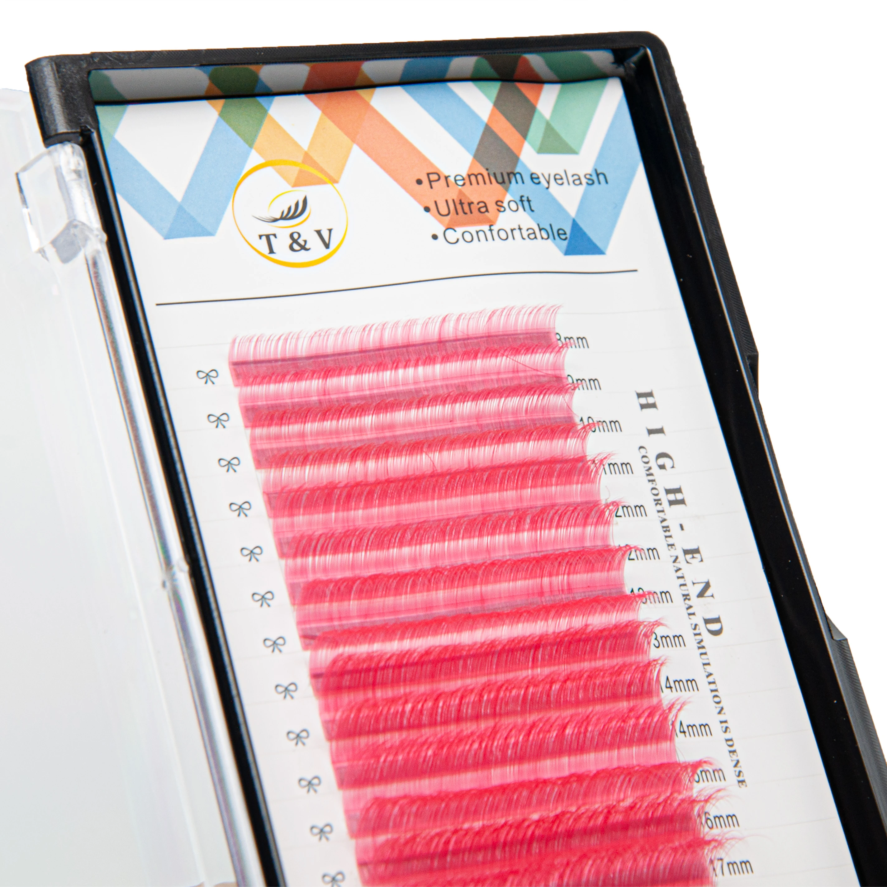 T&V Renkli Kirpik D Kıvrım Ateşli Pembe