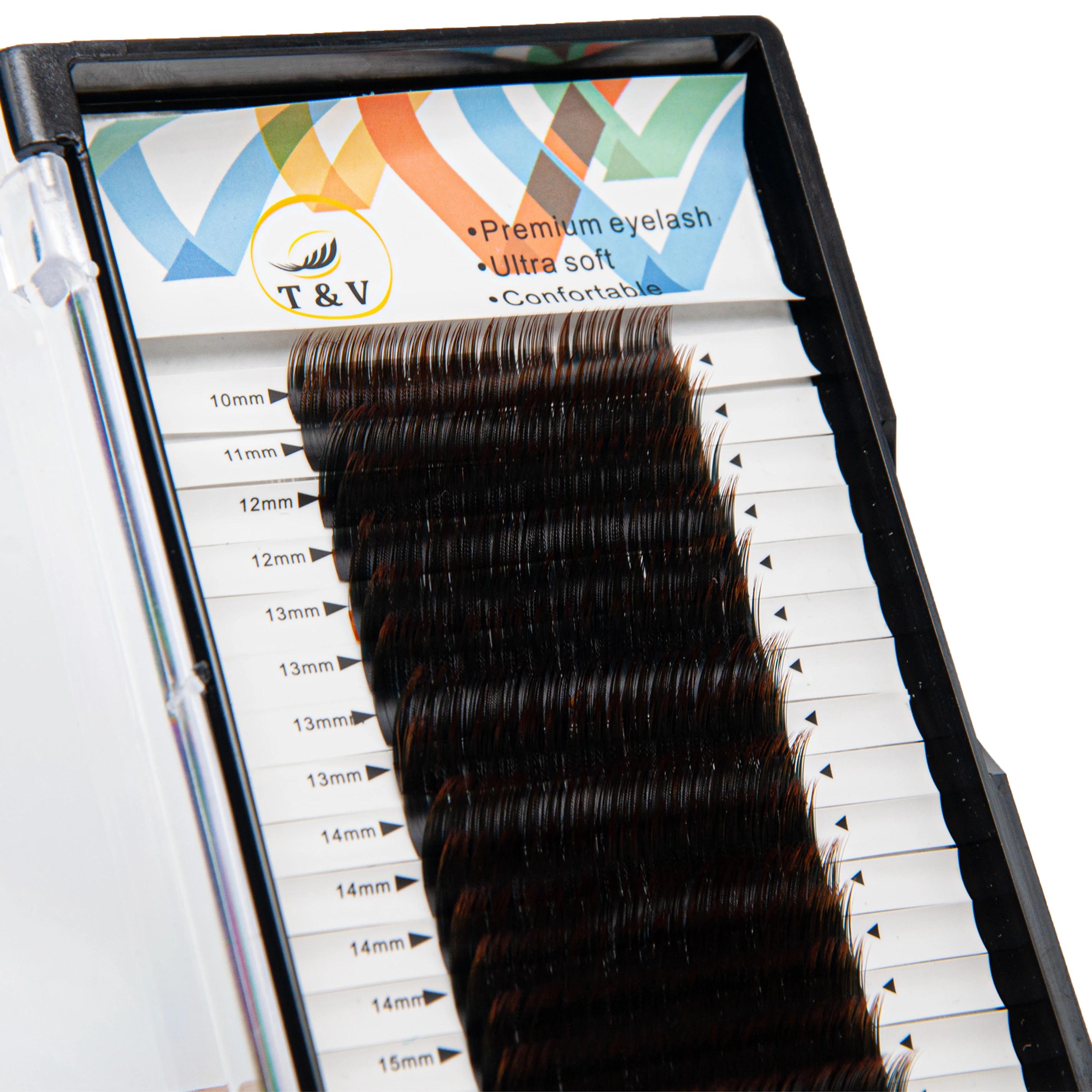 T&V Renkli Kirpik D Kıvrım Koyu Kahve Ombre