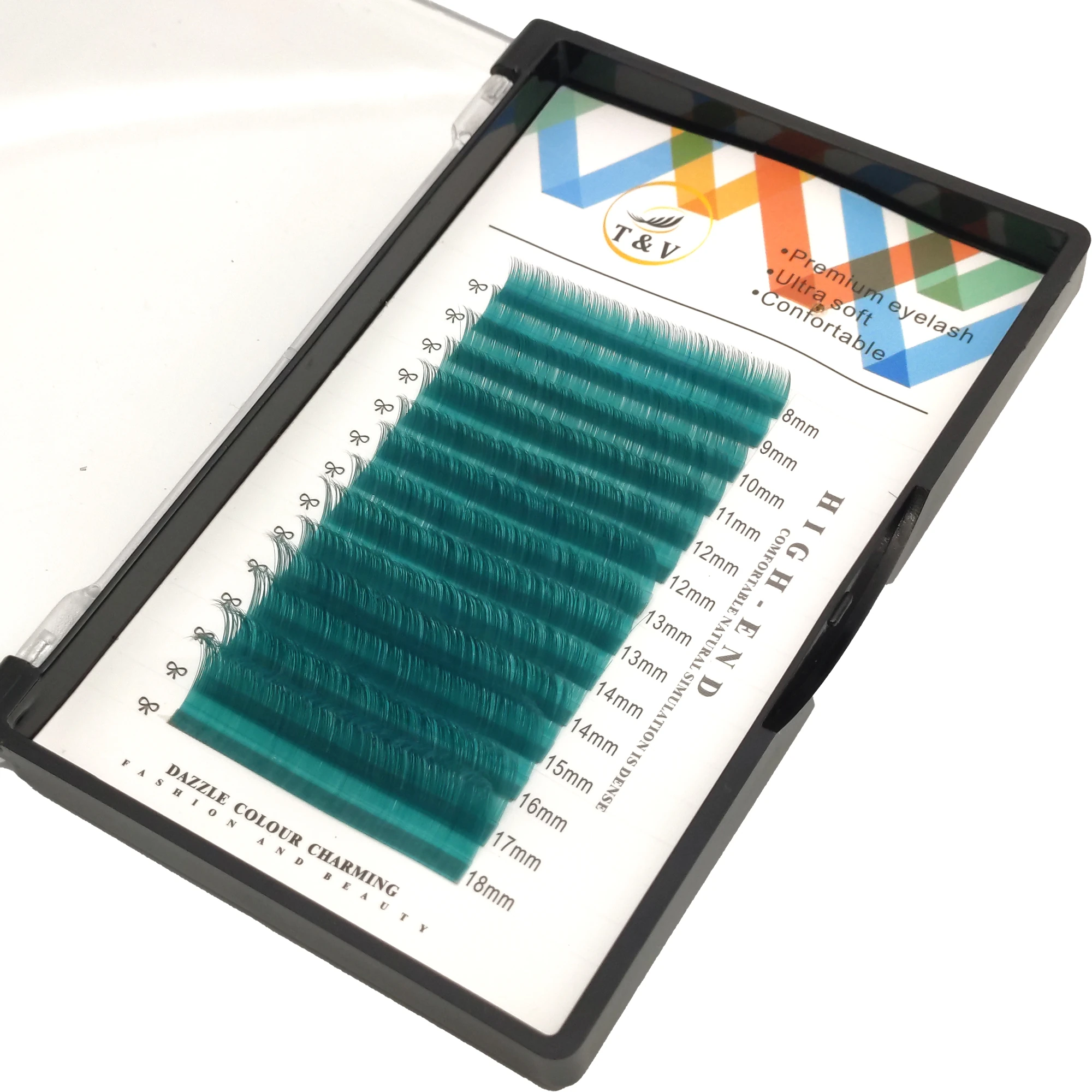 T&V Renkli Kirpik D Kıvrım Buz Mavisi Ombre