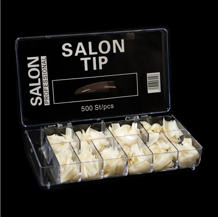 SALON Takma Tırnak Yarım Tips Beyaz 10 Boyut 500 Adet