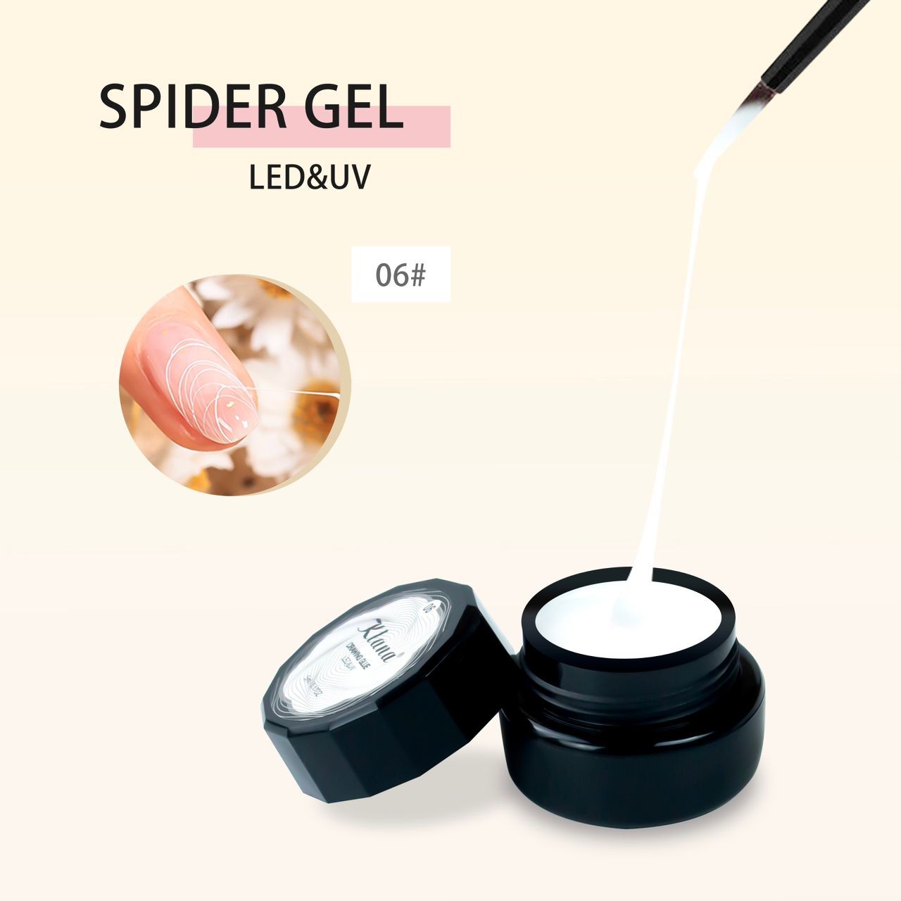 KLANA Spider Gel , 10 ml , KOD 06 , Beyaz	