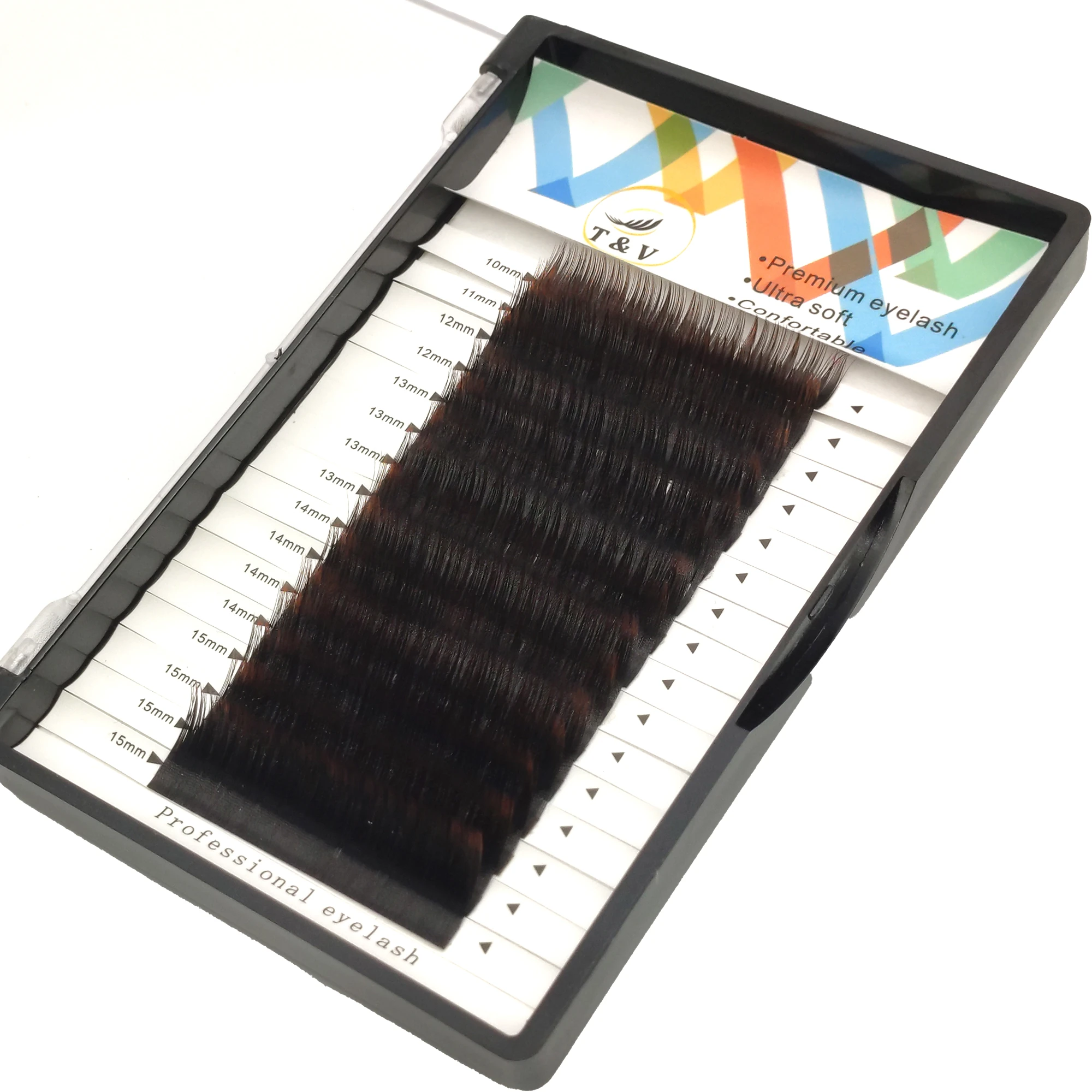 T&V Renkli Kirpik D Kıvrım Koyu Kahve Ombre