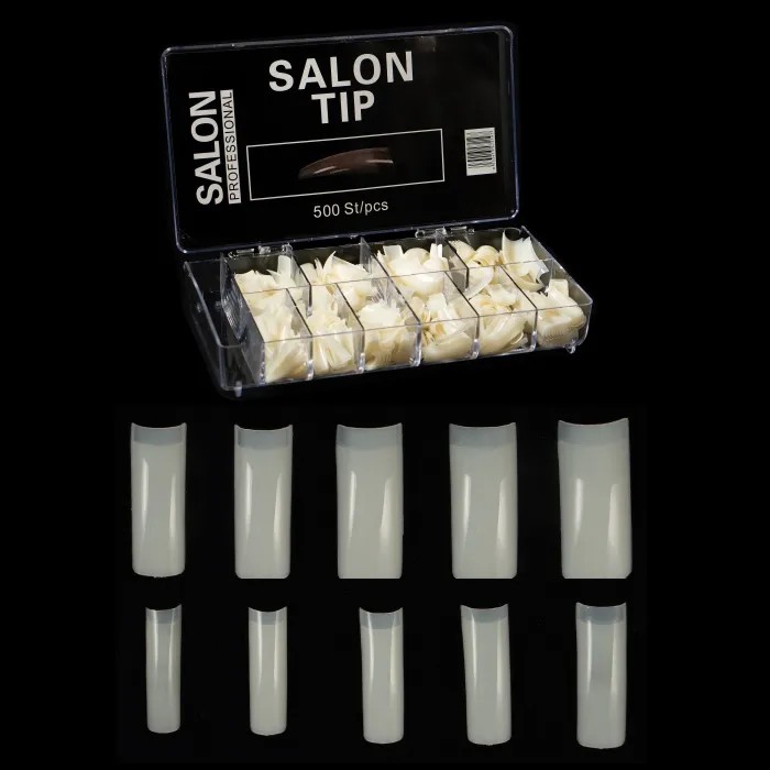 SALON Takma Tırnak Yarım Tips Kare C Beyaz 10 Boyut 500 Adet