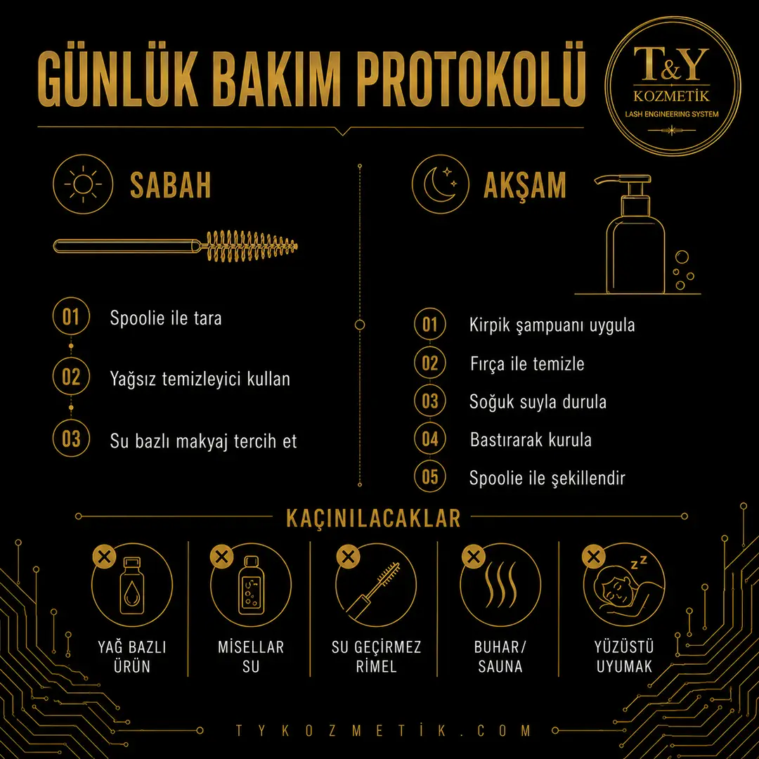 İpek Kirpik Günlük Bakım Protokolü | T&Y Lash Engineering System