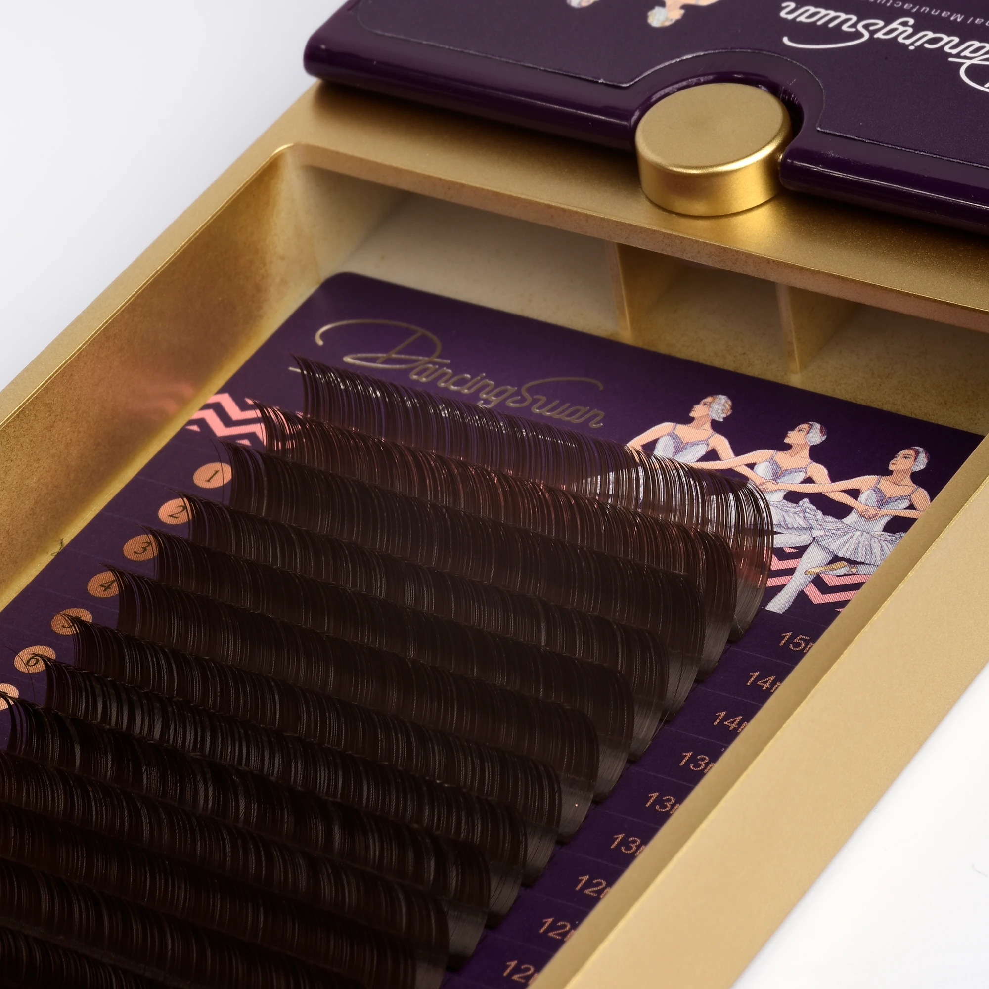 DANCING SWAN Volume Renkli Kirpik CC Kıvrım Kahverengi