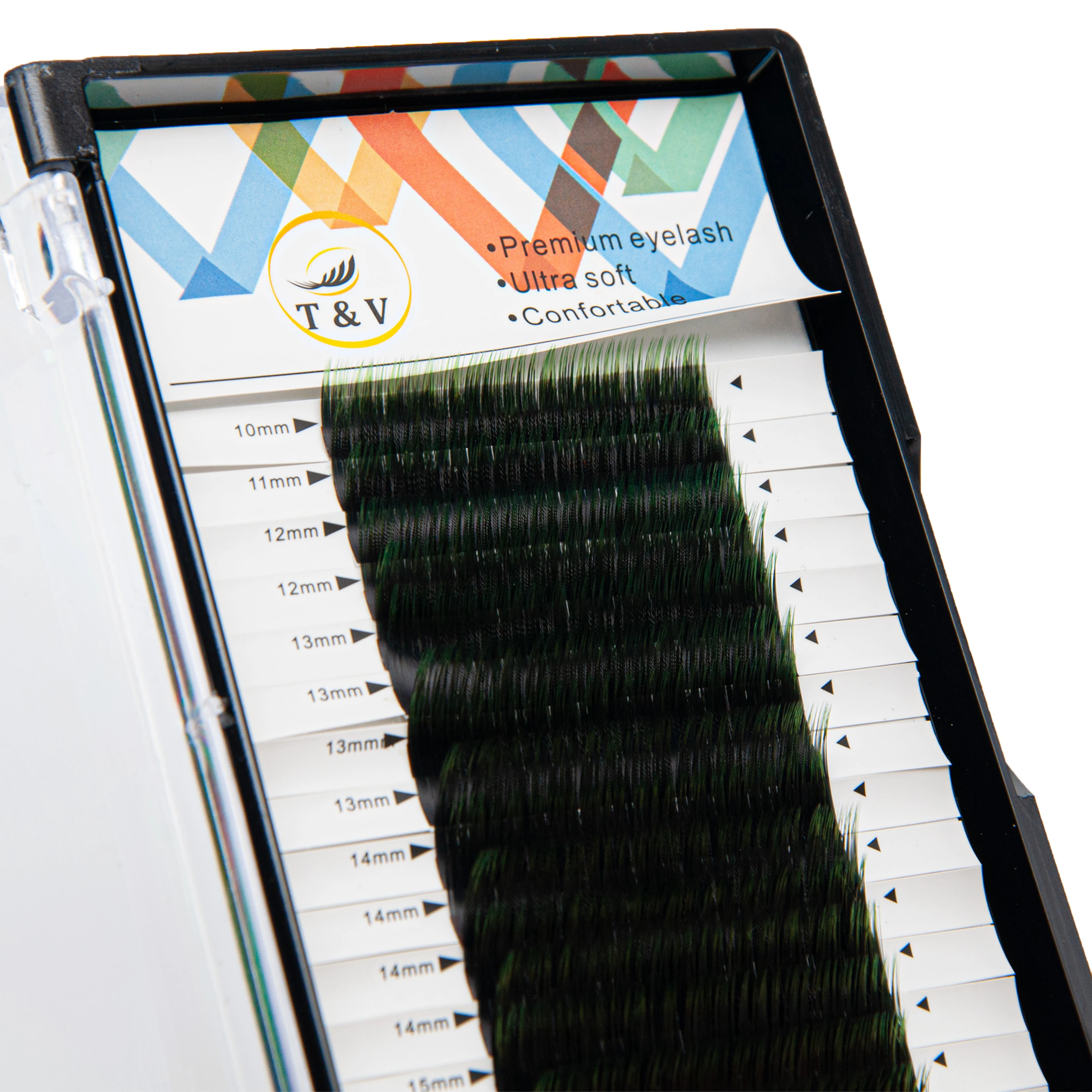 T&V Renkli Kirpik D Kıvrım Yeşil