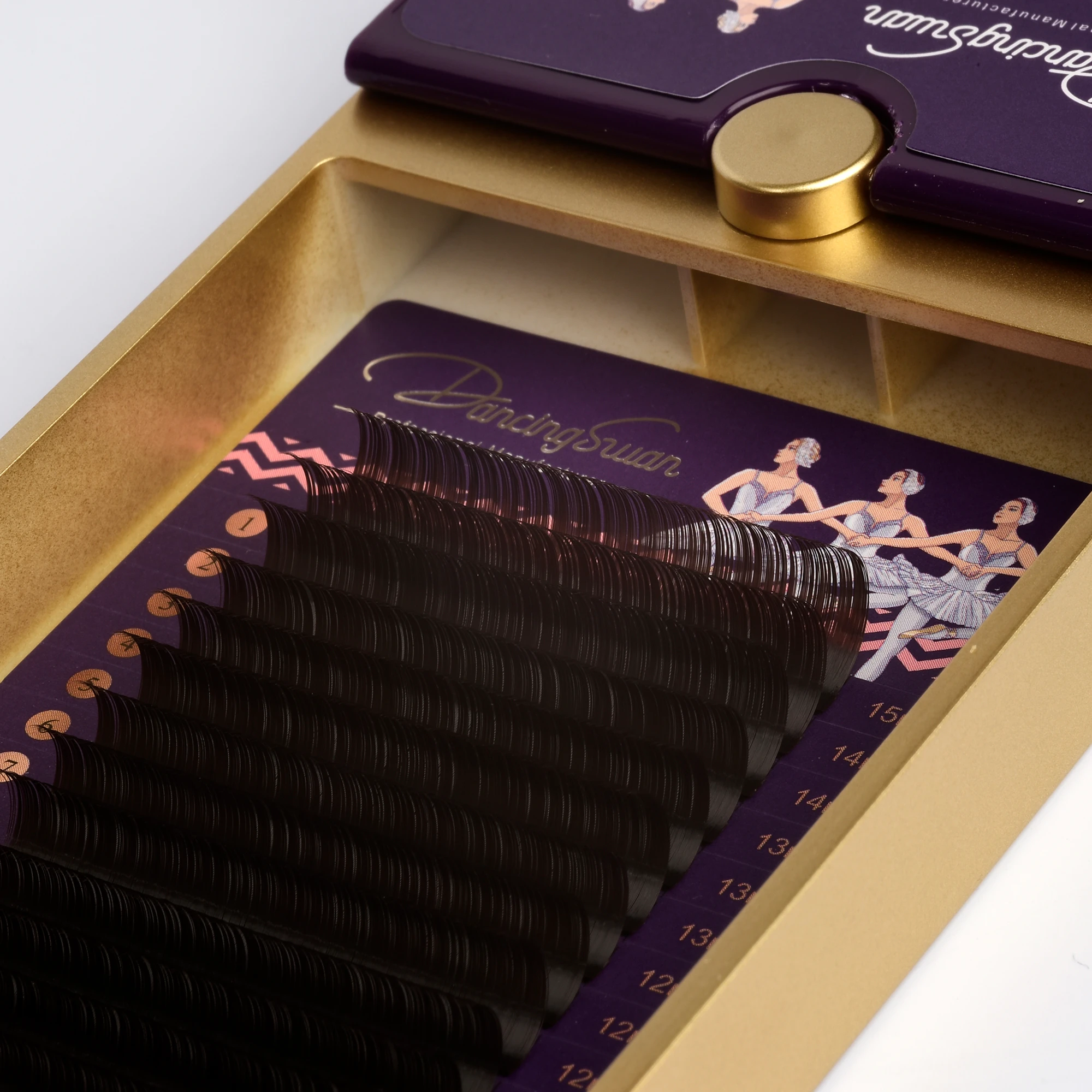 DANCING SWAN Renkli Kirpik CC Kıvrım Koyu Kahverengi