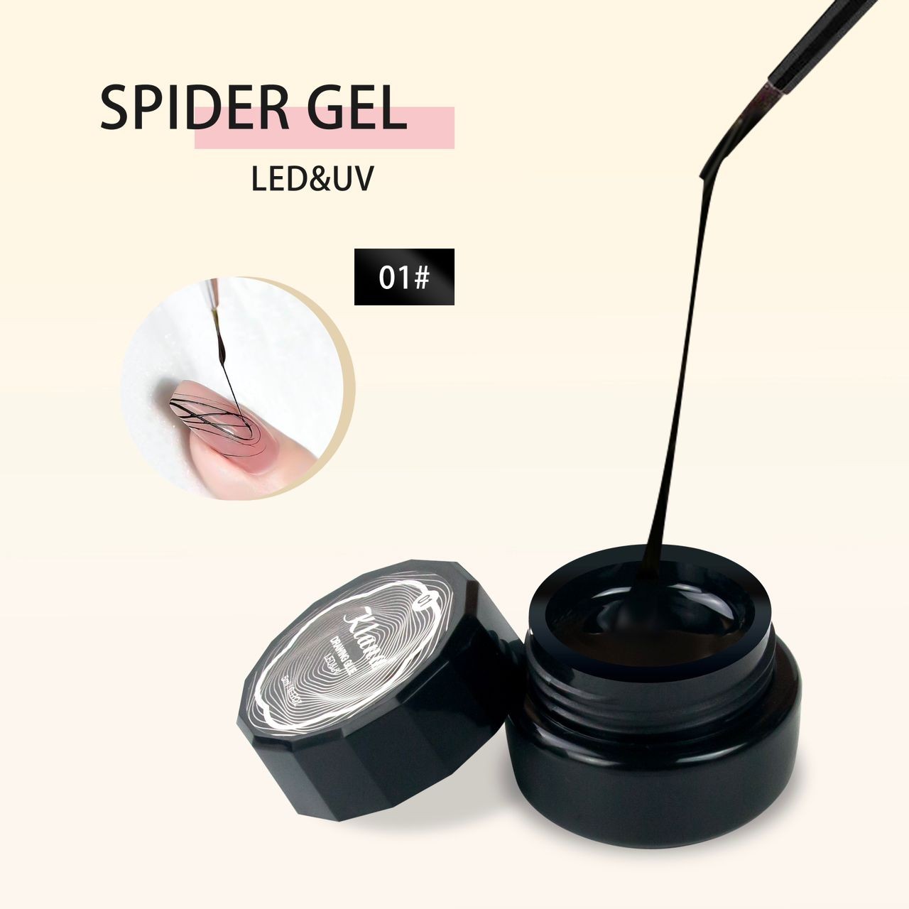 KLANA Spider Gel , 10 ml , KOD 01 , Siyah	