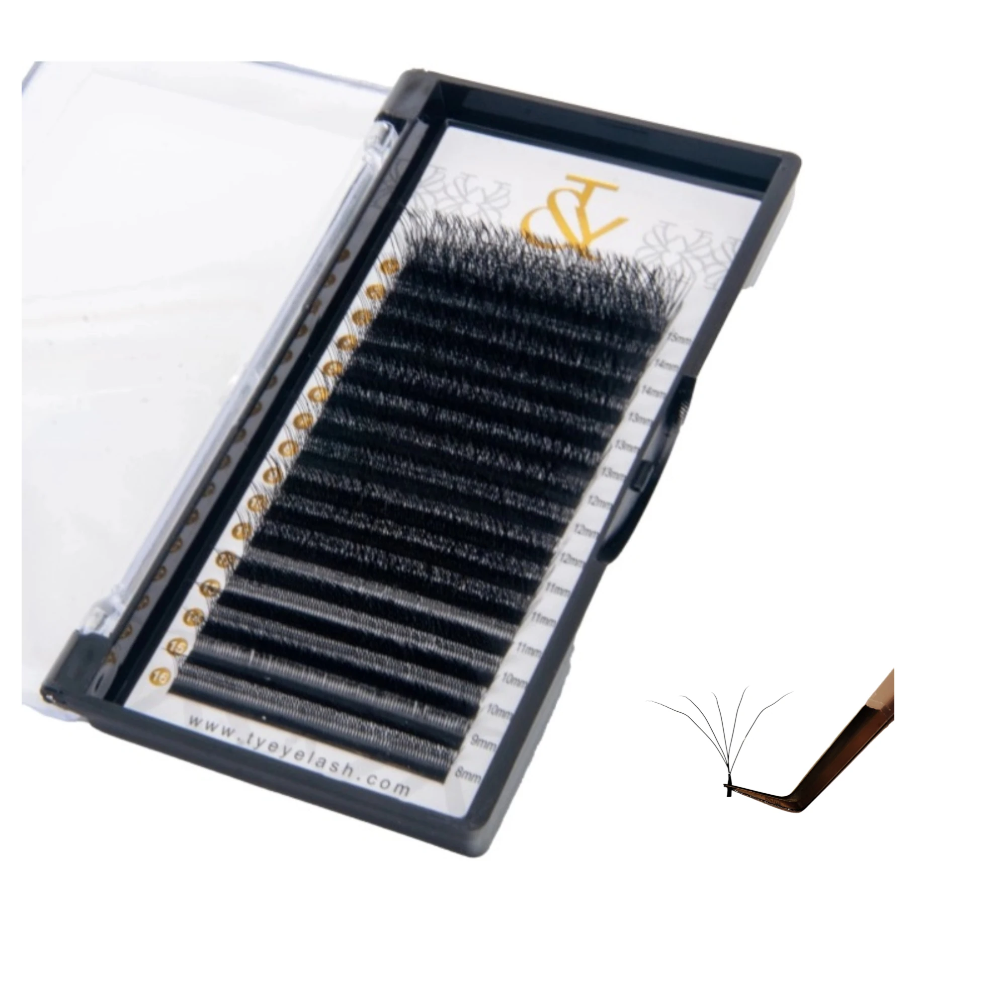 T&Y Volume Kirpik W 5D CC Kıvrım Şarap Kadehı Şekilde