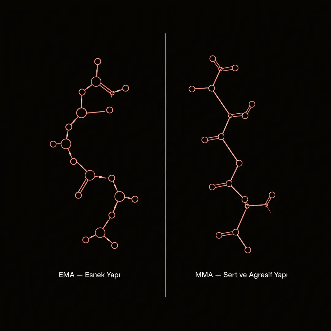 EMA ve MMA monomer yapılarının bağ esnekliği ve güvenlik açısından karşılaştırması