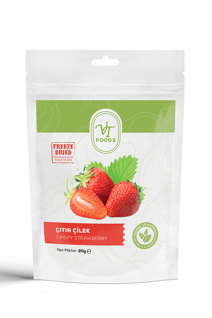 Vit's Gıda Freeze Dry Çıtır Çilek Dilimi | Sağlıklı Atıştırmalık 20gr.