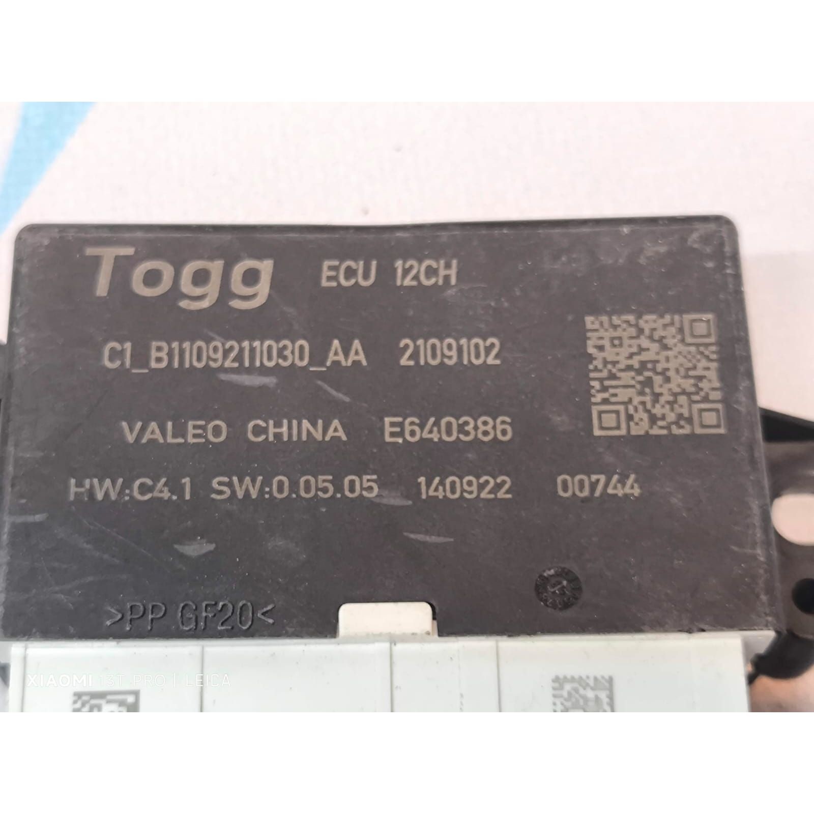 TOGG T10X ECU 12CH C1_B1109211030_AA 2109102